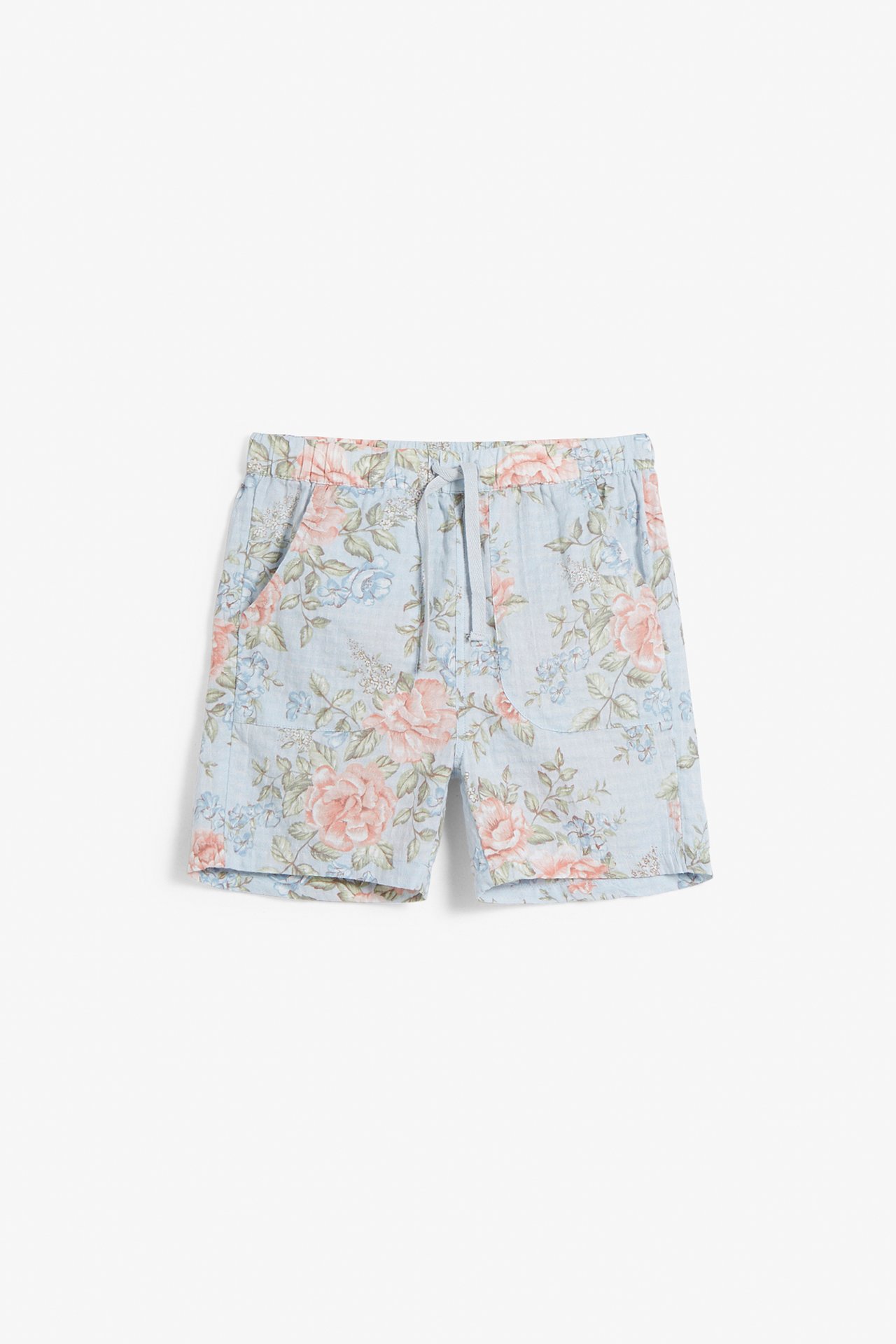 Blomstrete shorts - Lyseblå - 3