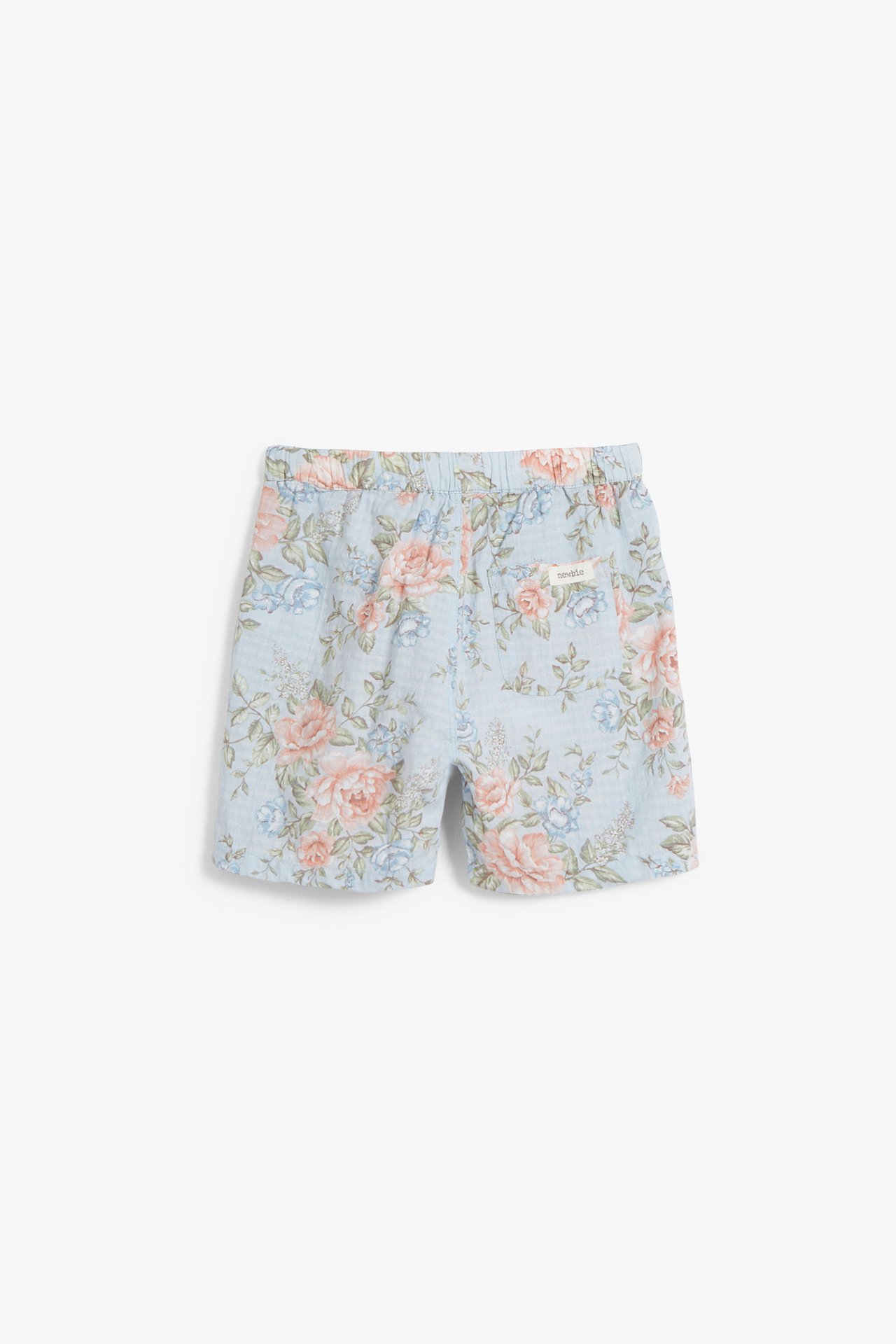 Blomstrete shorts - Lyseblå - 4