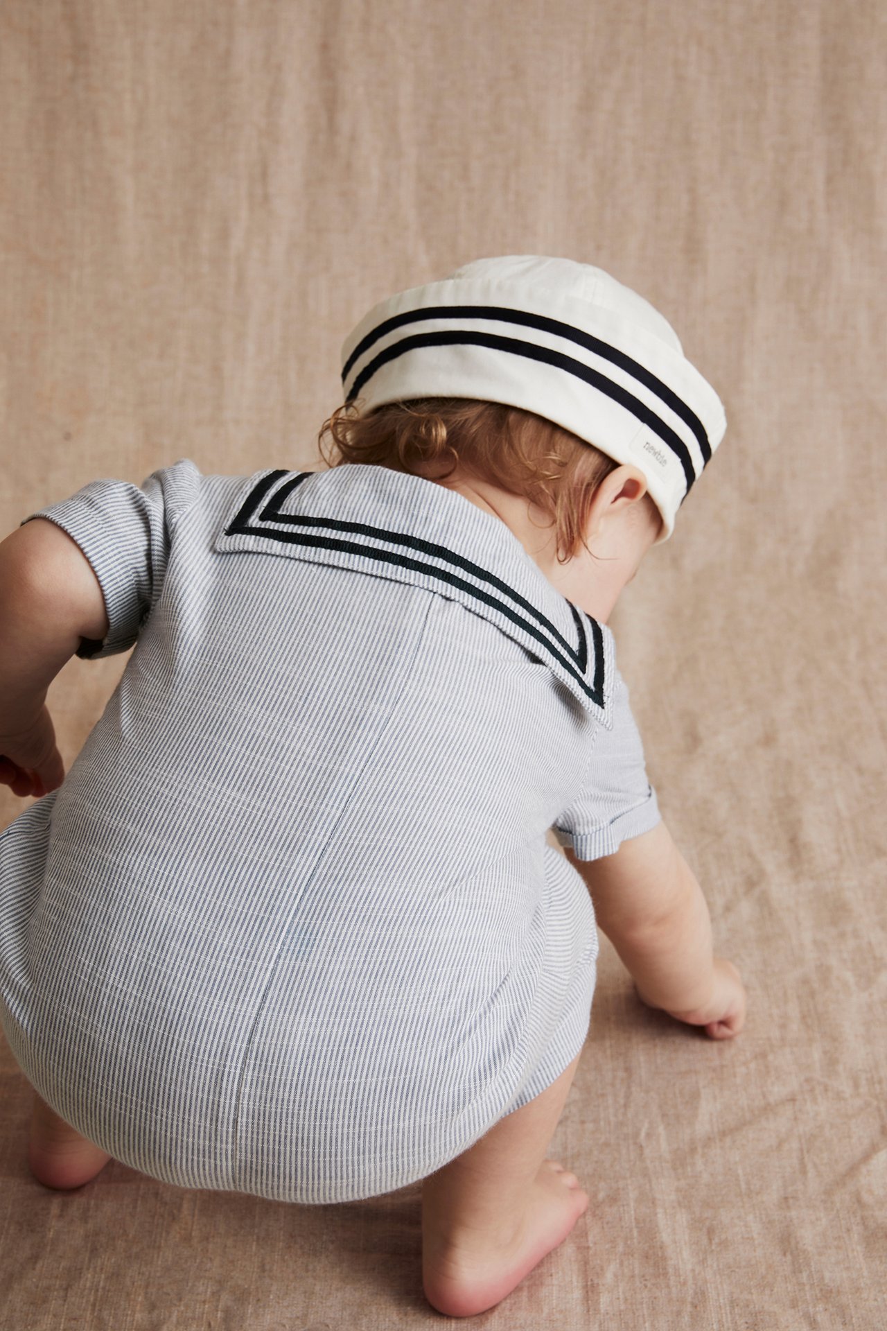 Jumpsuit med sjömanskrage Baby - Blå - 4