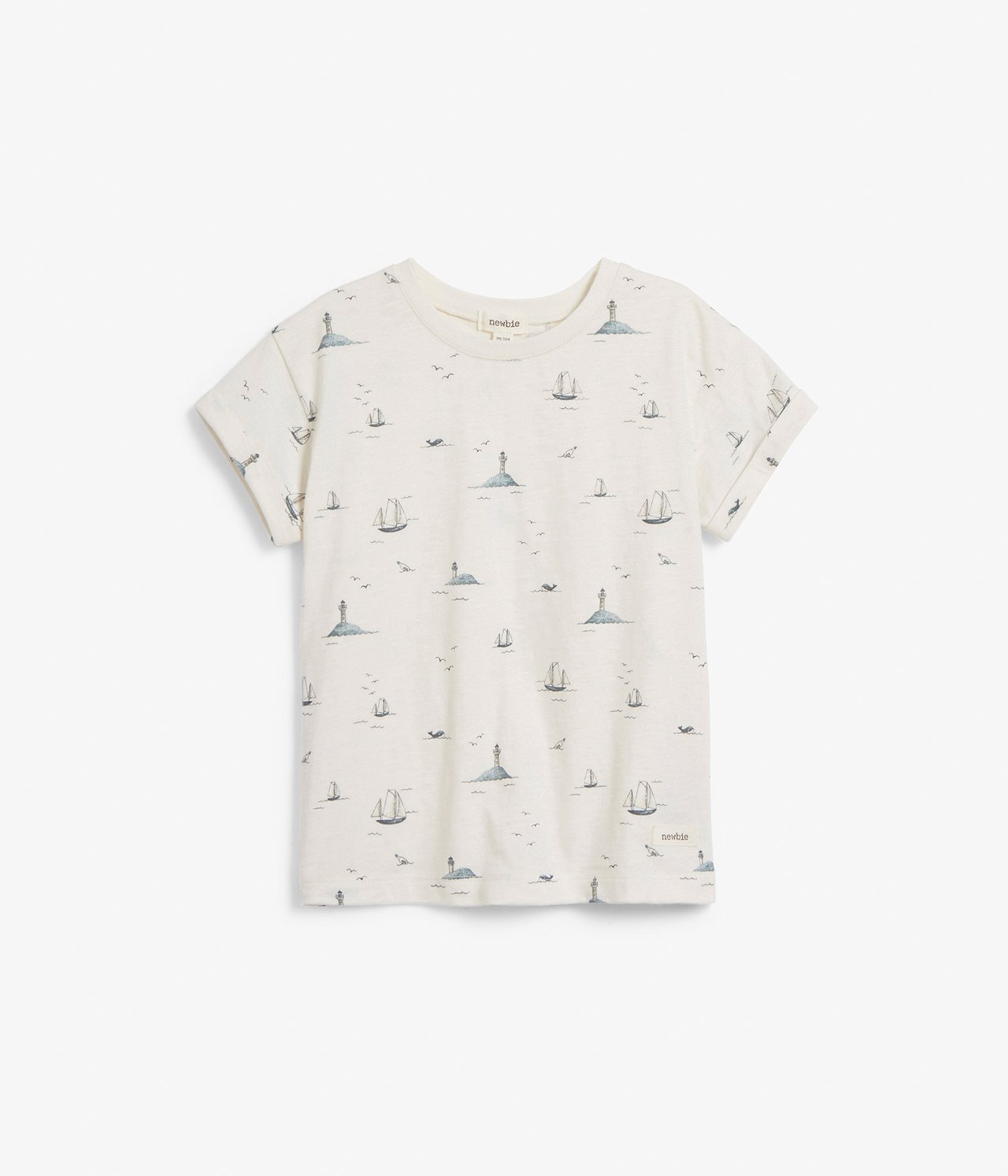 Mönstrad t-shirt - Luonnonvalkoinen - 2