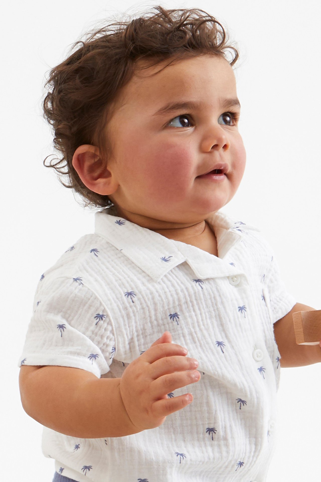 Kortärmad babyskjorta - Offwhite - 2