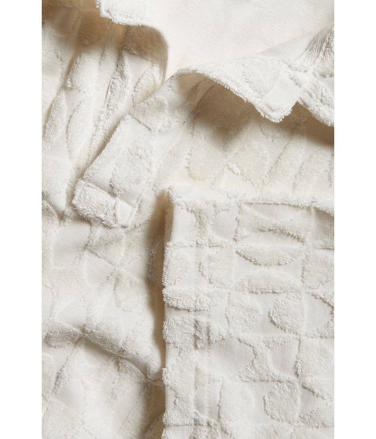 Tennisskjorte i frottémønster - Offwhite - 4