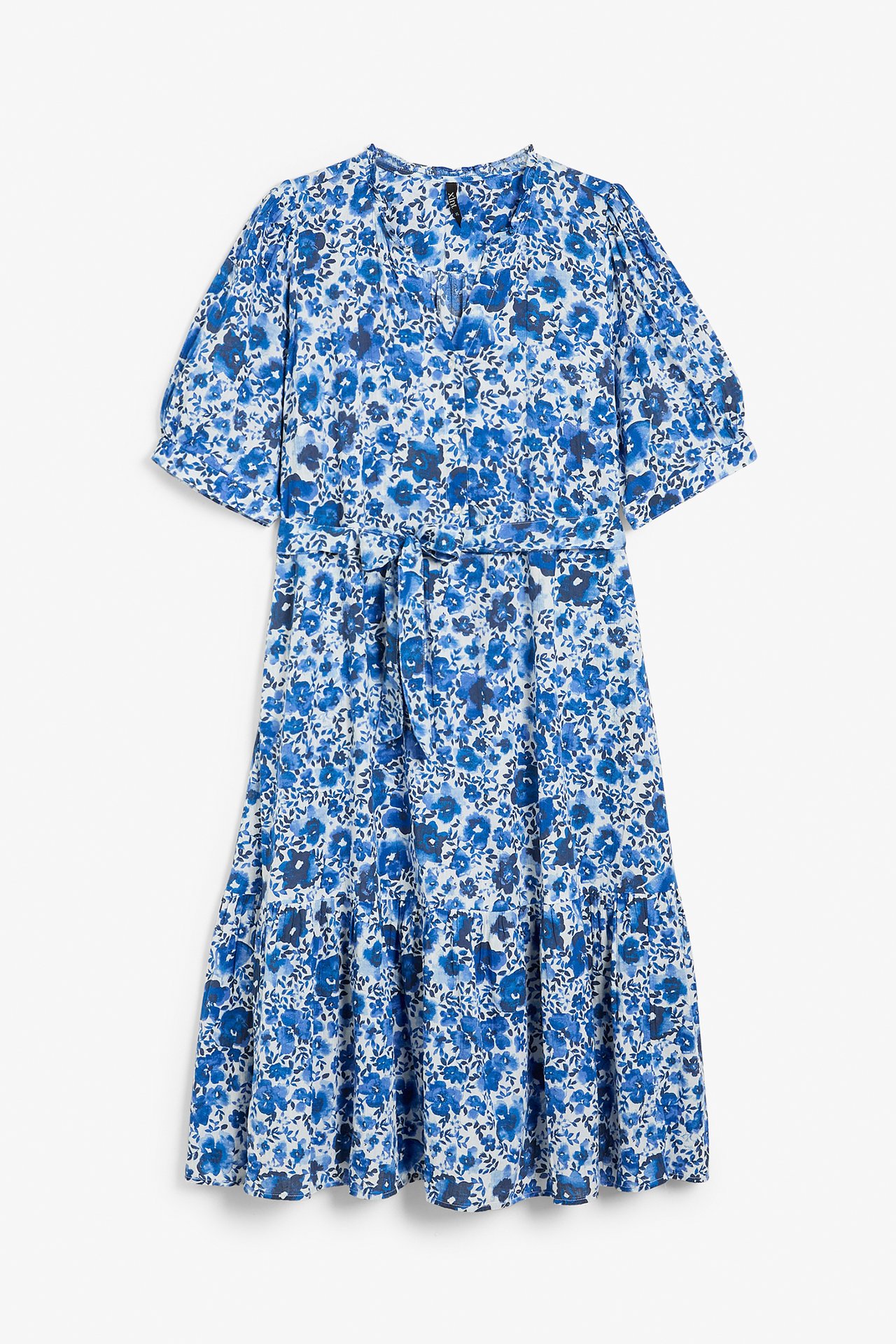 Blommig klänning Blå - null - 6