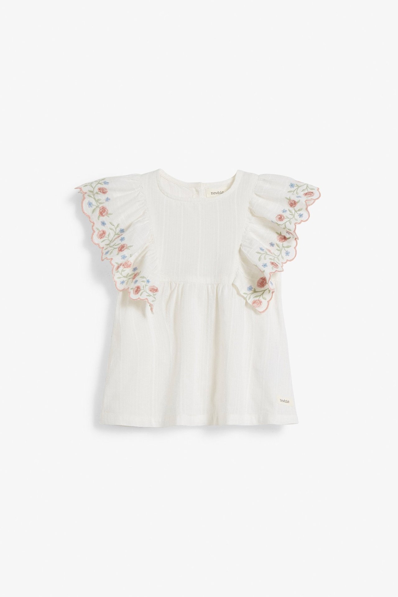 Bluse med brodering Offwhite - null - 2