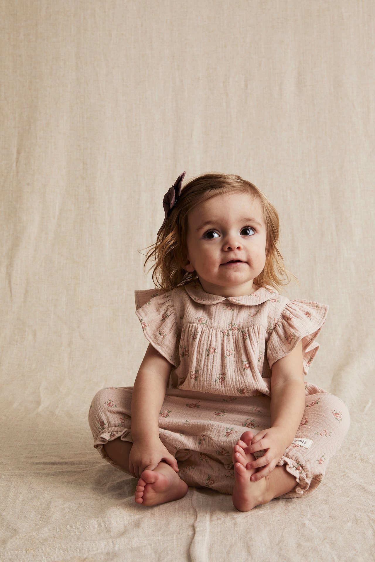 Blommig jumpsuit Baby - Ljusrosa - 2