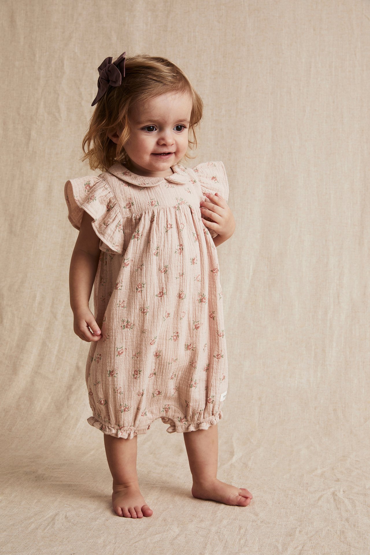 Blommig jumpsuit Baby - Ljusrosa - 1