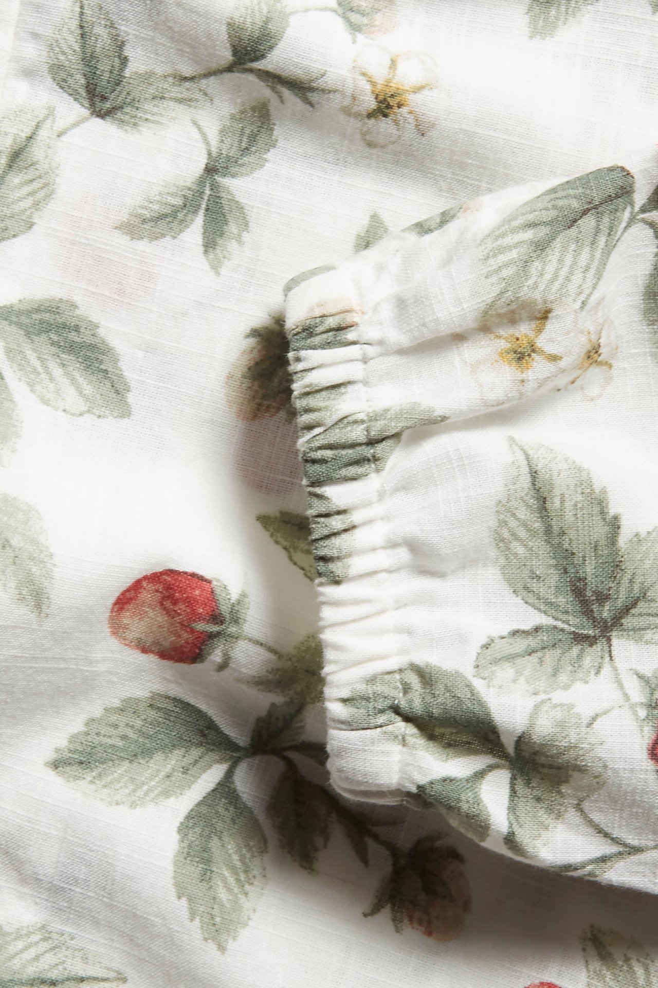 Jordbærmønstret bukse baby - Hvit - 1