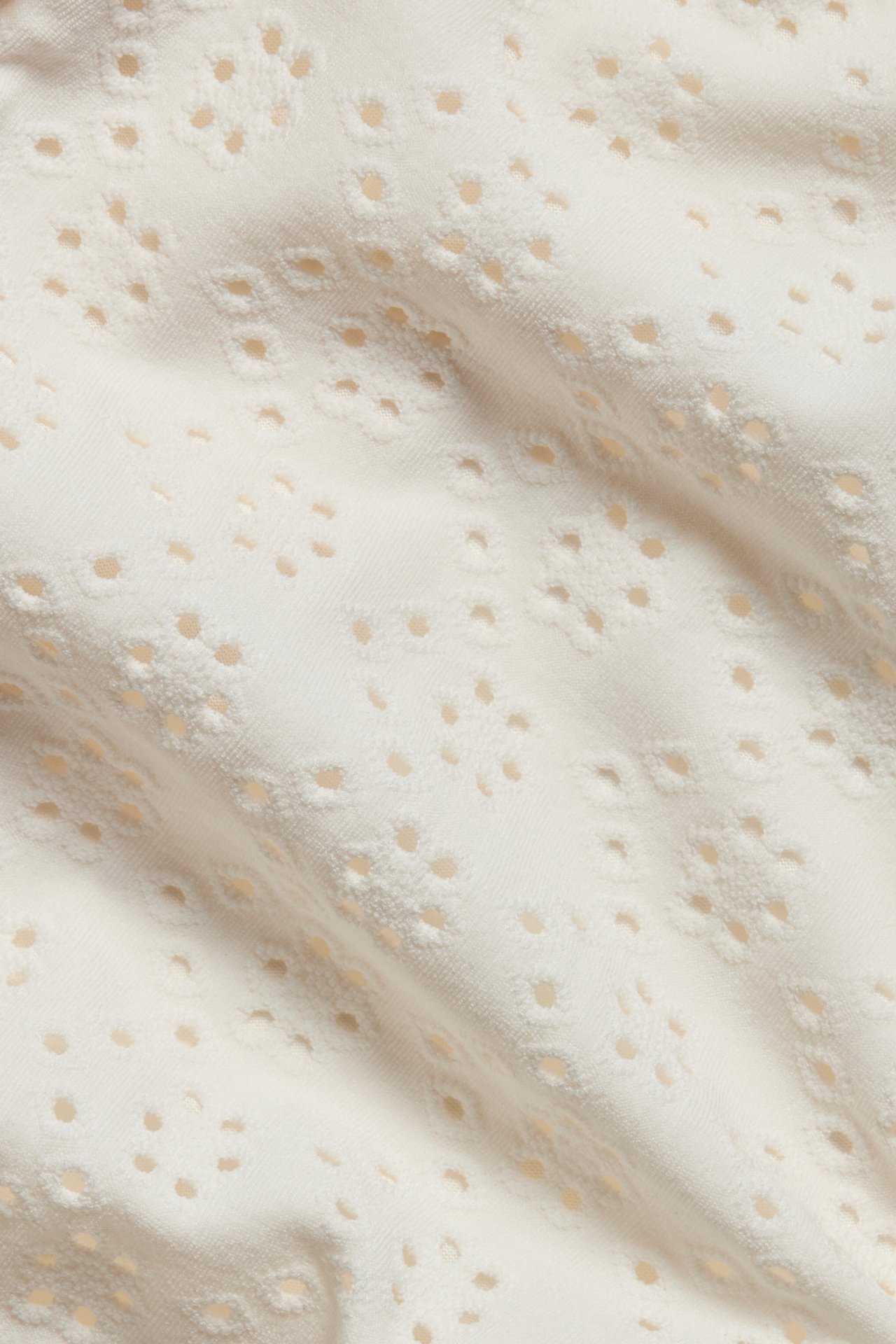 Klänning med broderie anglaise. - Offwhite - 6