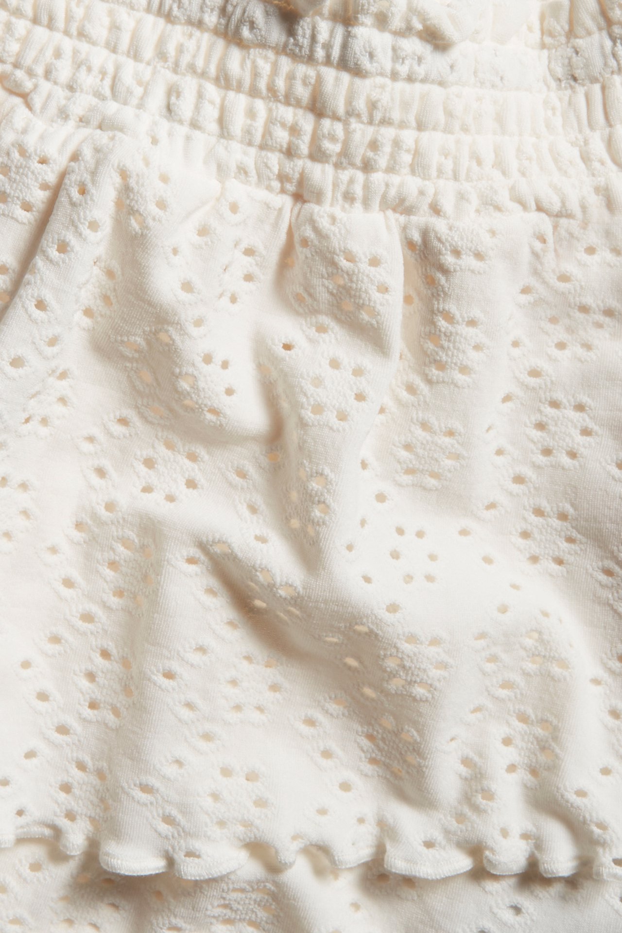 Spódnica z falbanami, z haftem angielskim - Offwhite - 4