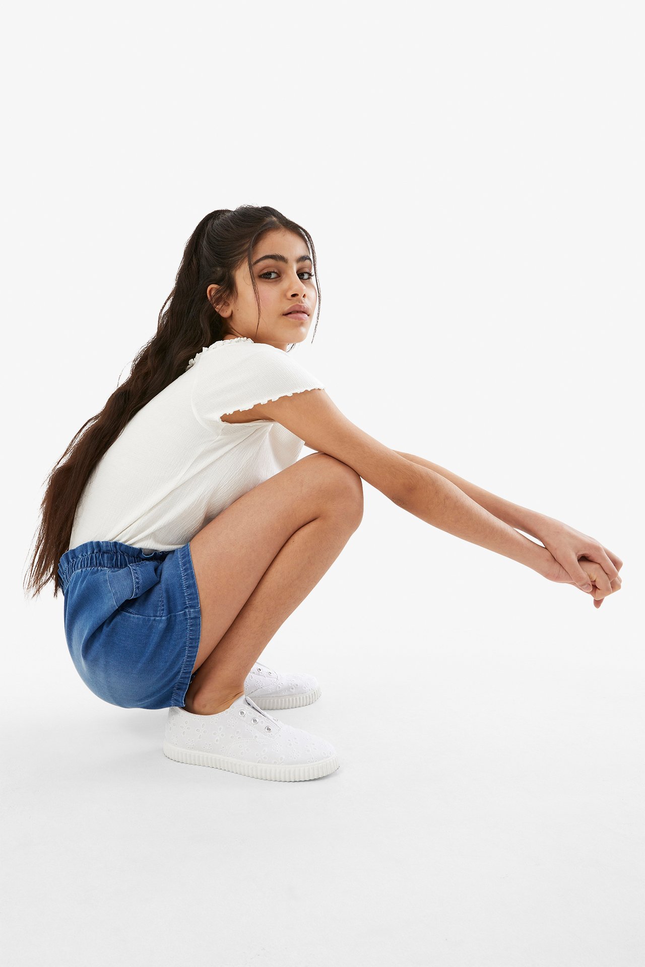 Shorts paperwaist - Ljus denim - 2