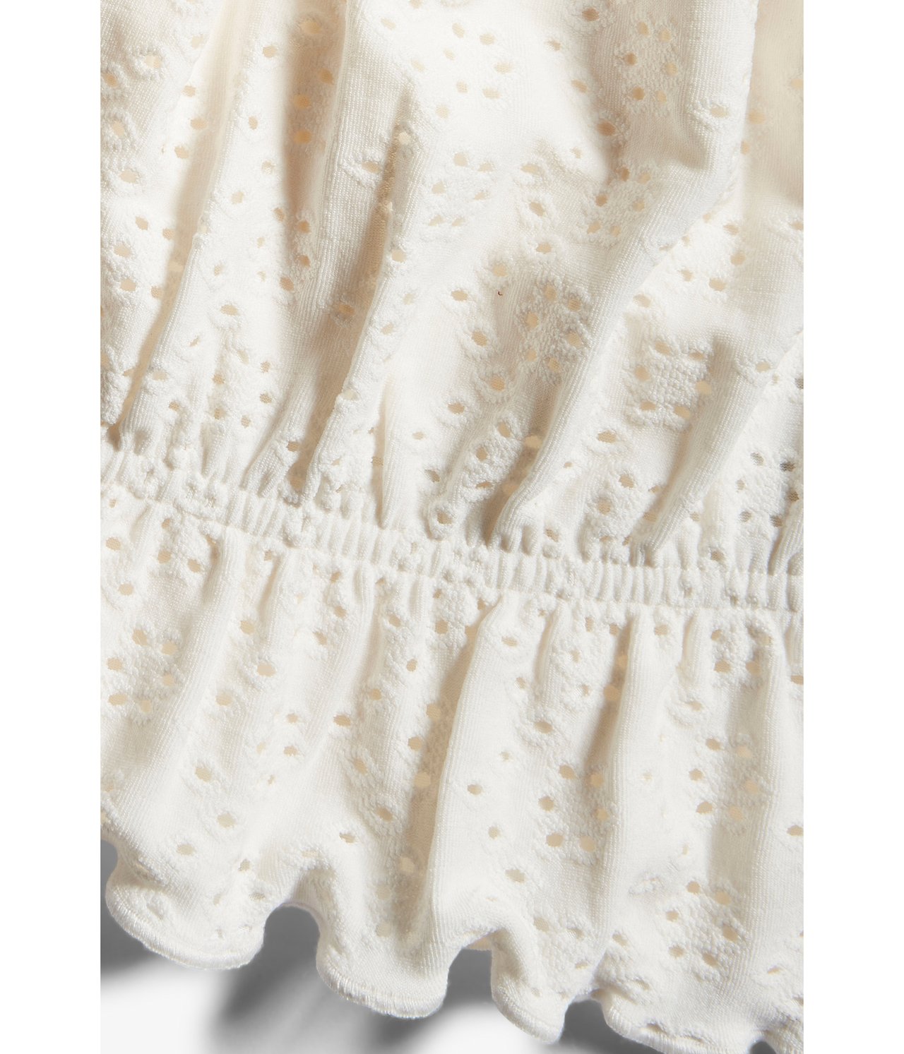 Topp med broderie anglaise Offwhite - null - 3