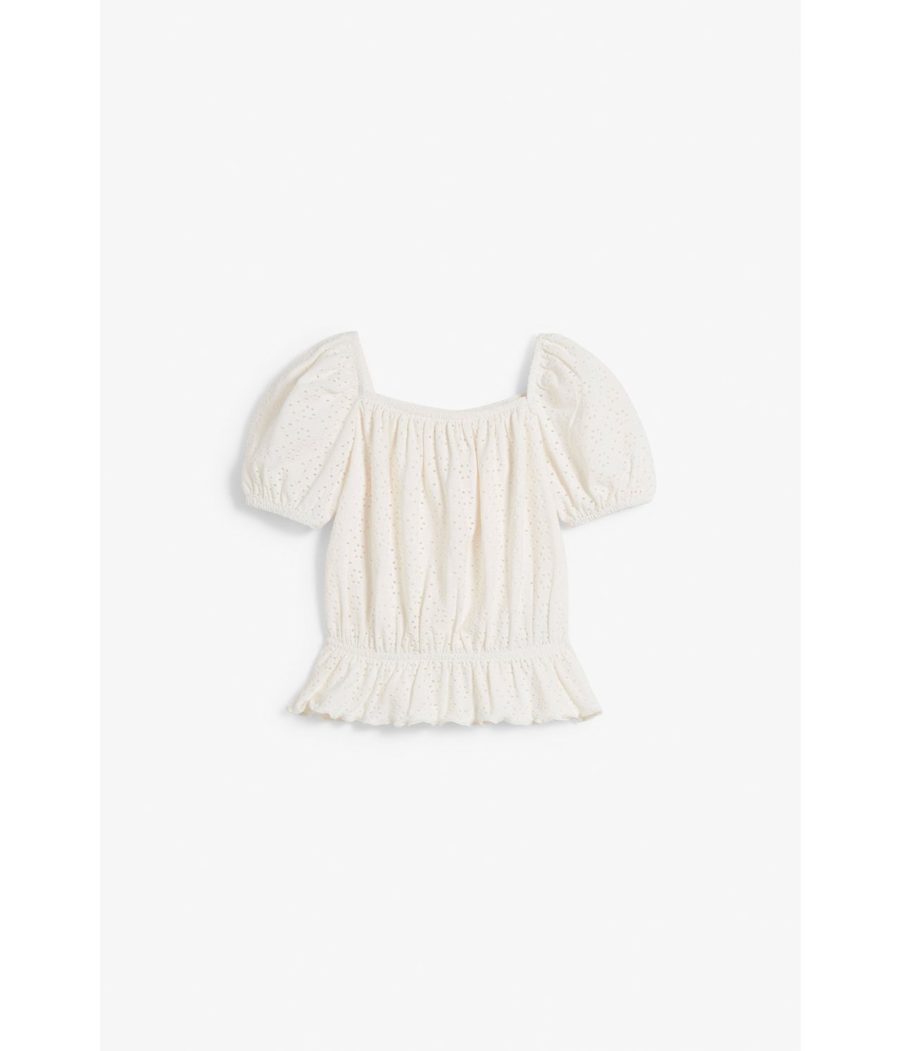 Topp med broderie anglaise Offwhite - null - 5