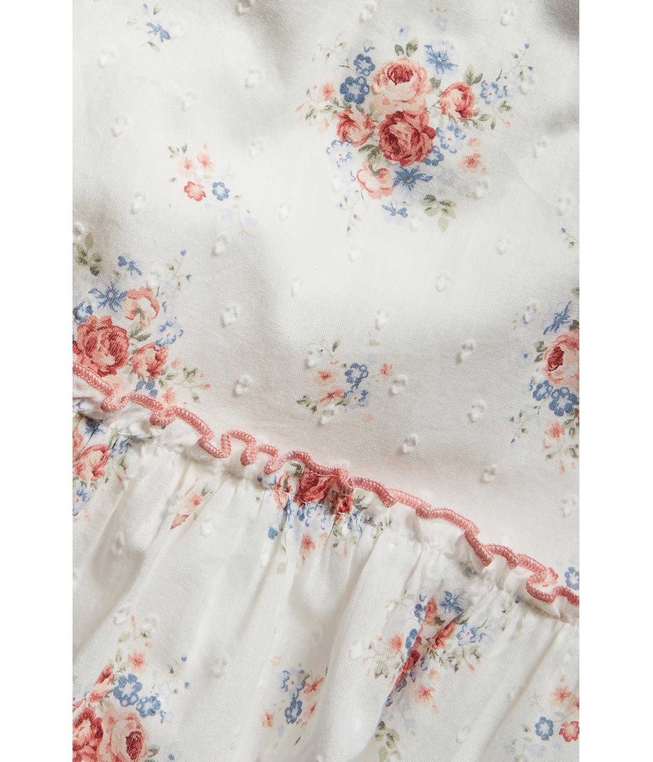 Blomstrete kjole med volanger Offwhite - null - 6
