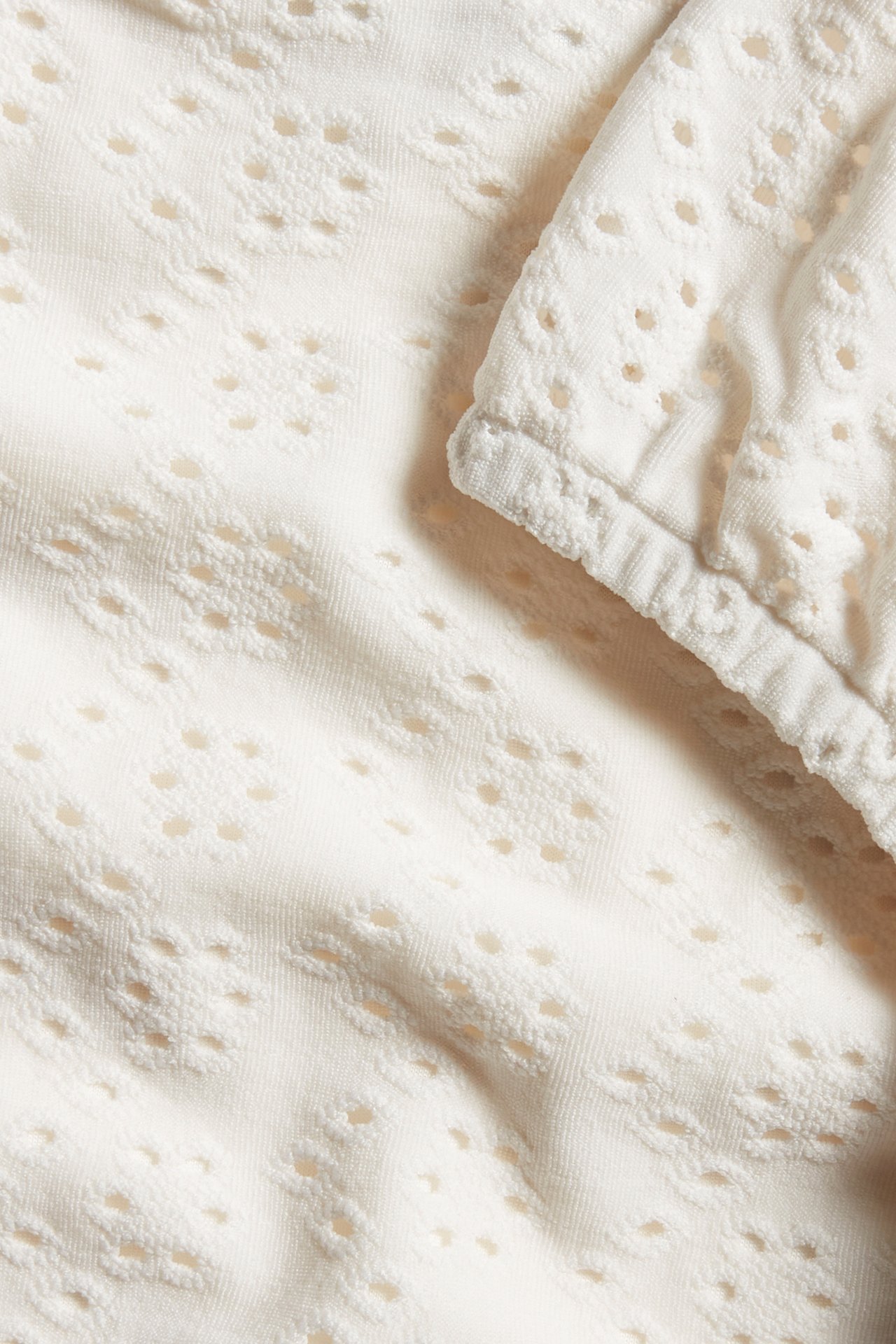 Topp med broderie anglaise - Offwhite - 5
