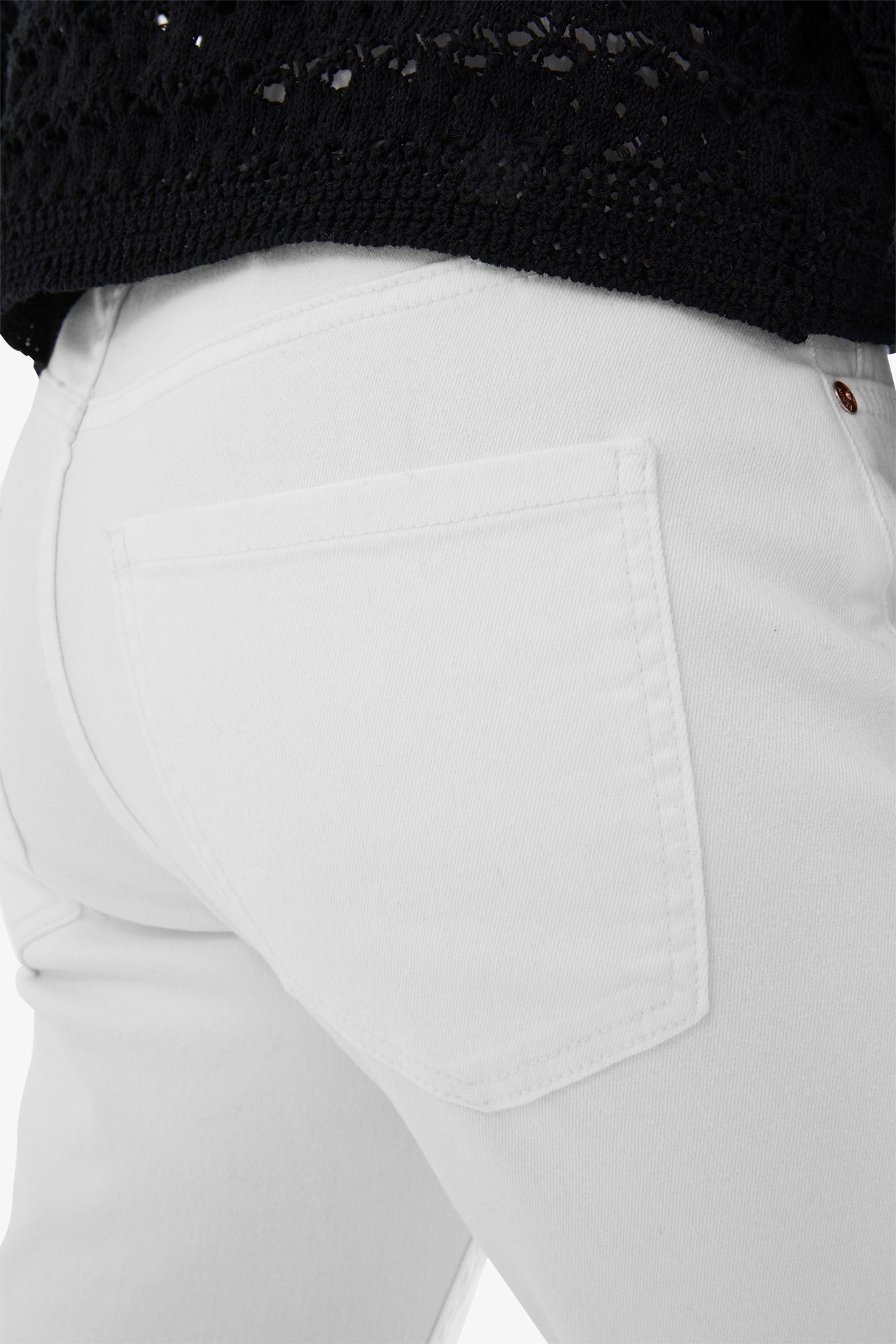Cropped flare jeans regular waist - Hvit - 178cm / Storlek: 38 - 3