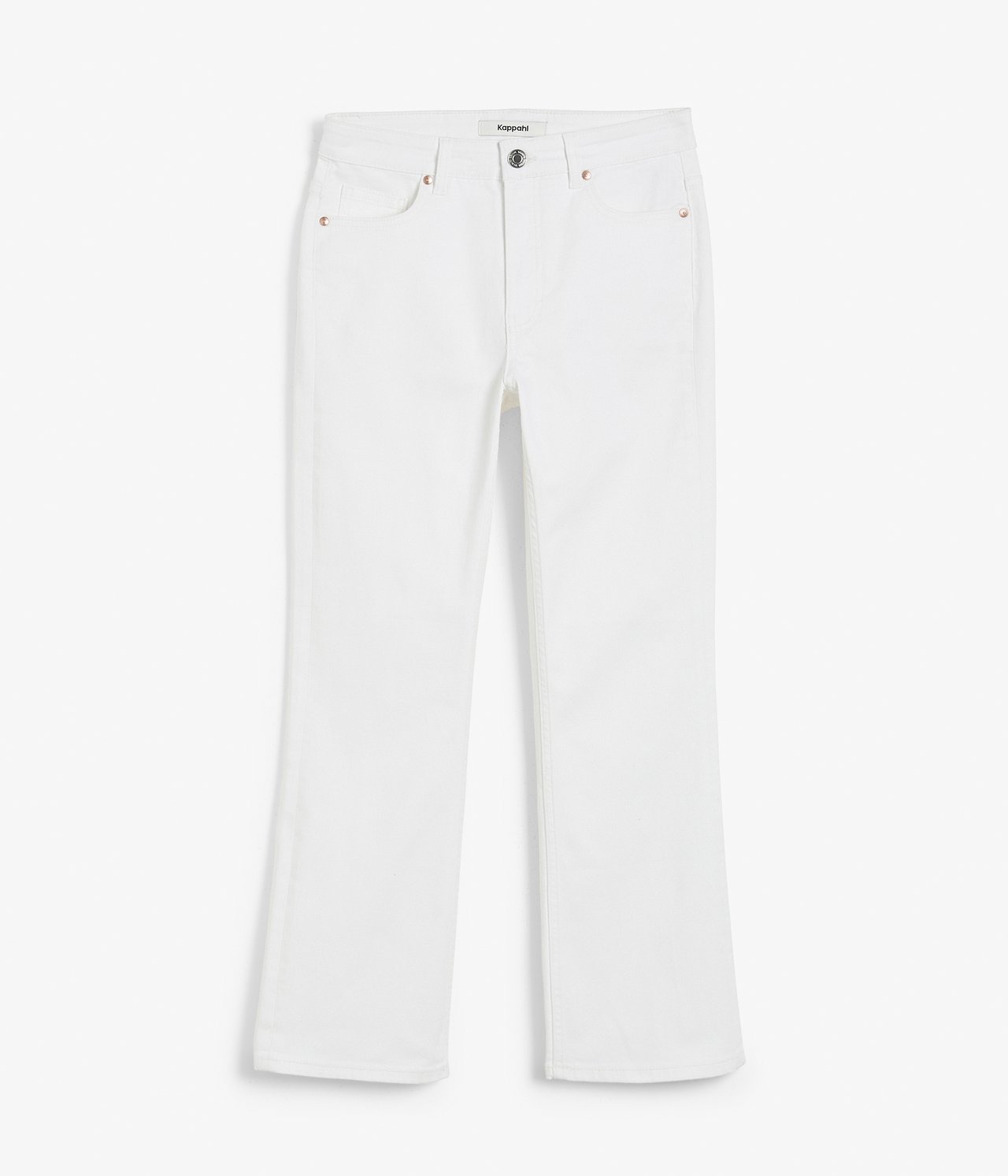 Cropped flare jeans regular waist Hvit - null - 5