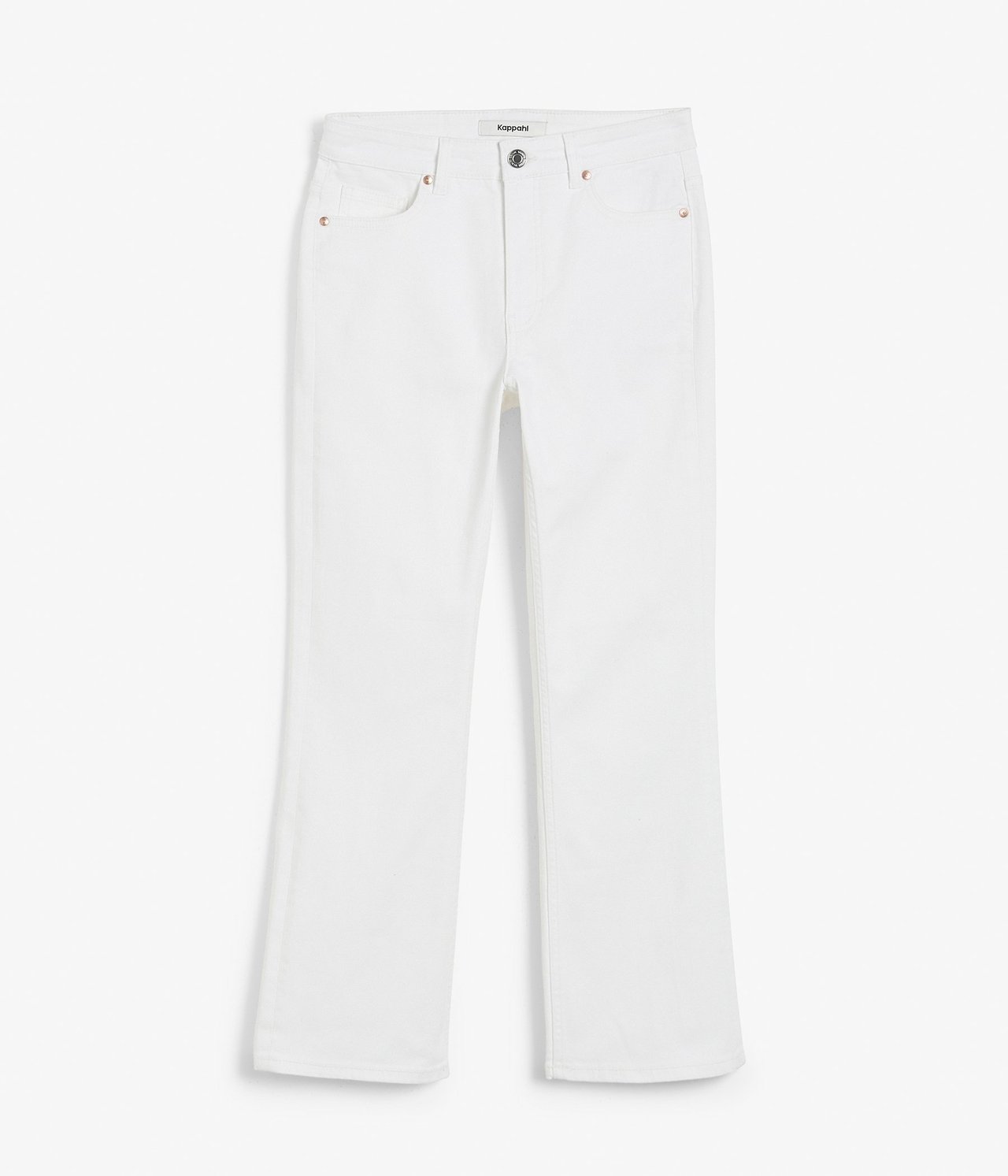 Cropped flare jeans regular waist Hvit - null - 1