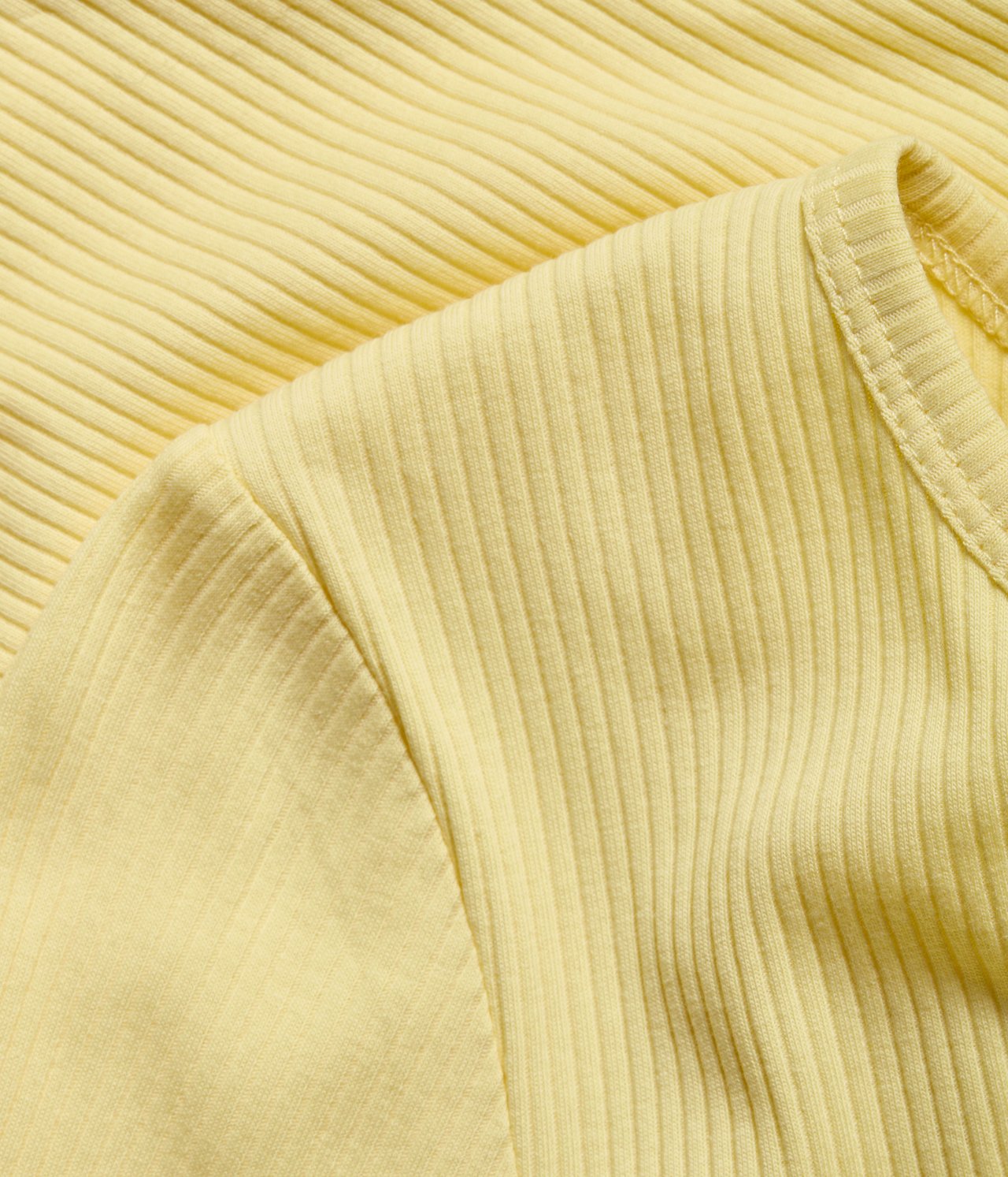Ribbestrikket topp - Gul - 4