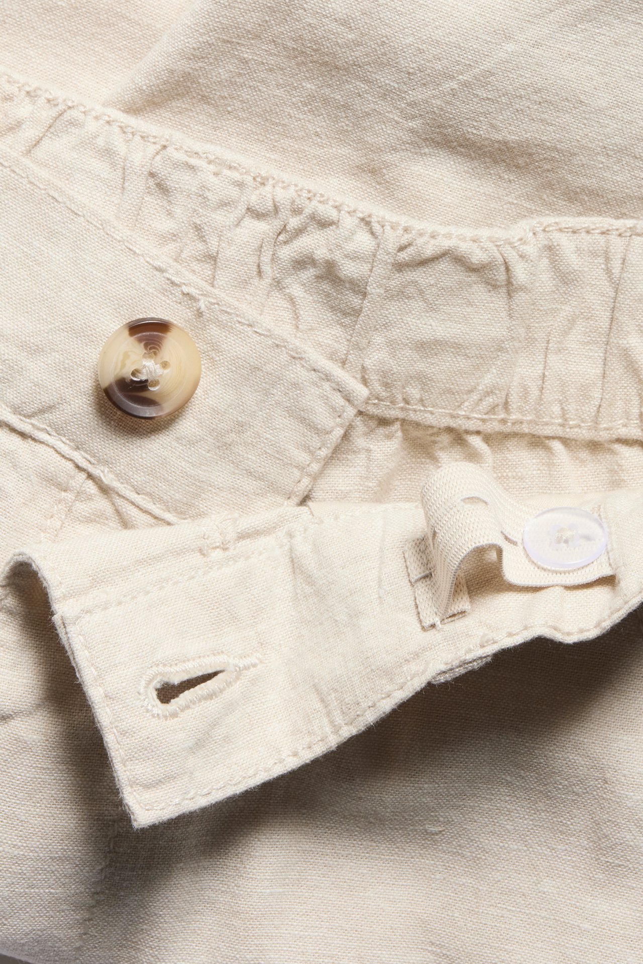 Pellavasekoitetta olevat shortsit - Vaaleanbeige - 5