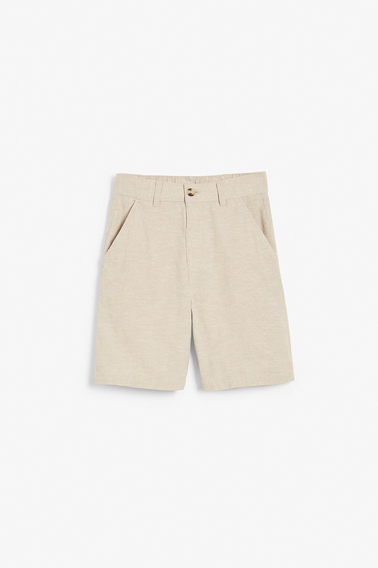 Pellavasekoitetta olevat shortsit - Vaaleanbeige - 6