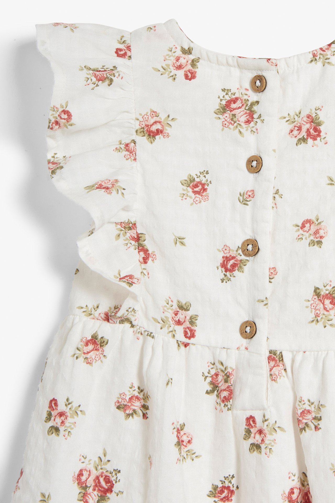 Blomstrete babykjole - Offwhite - 3