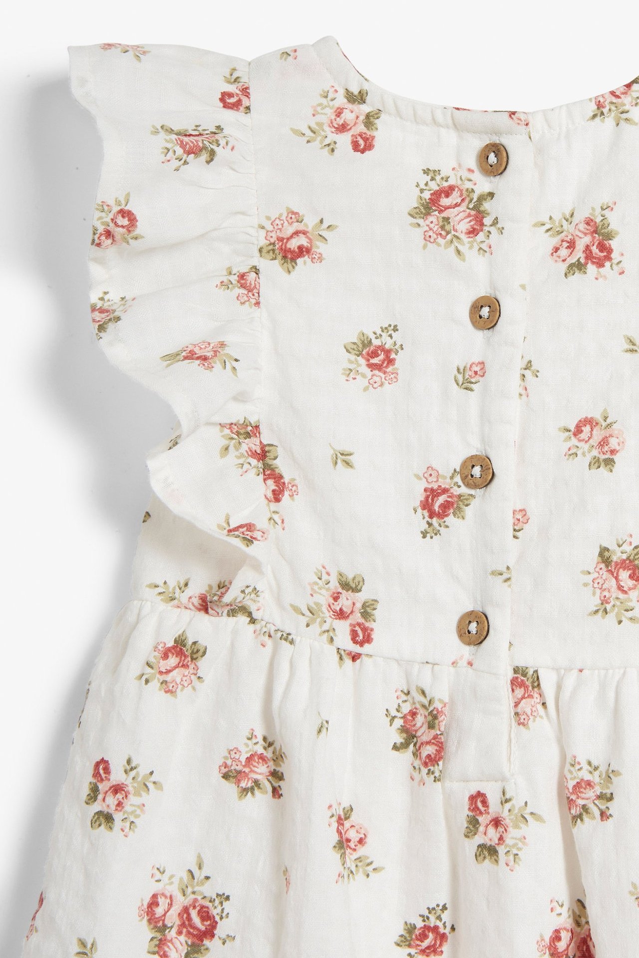 Blommig babyklänning Offwhite - null - 5