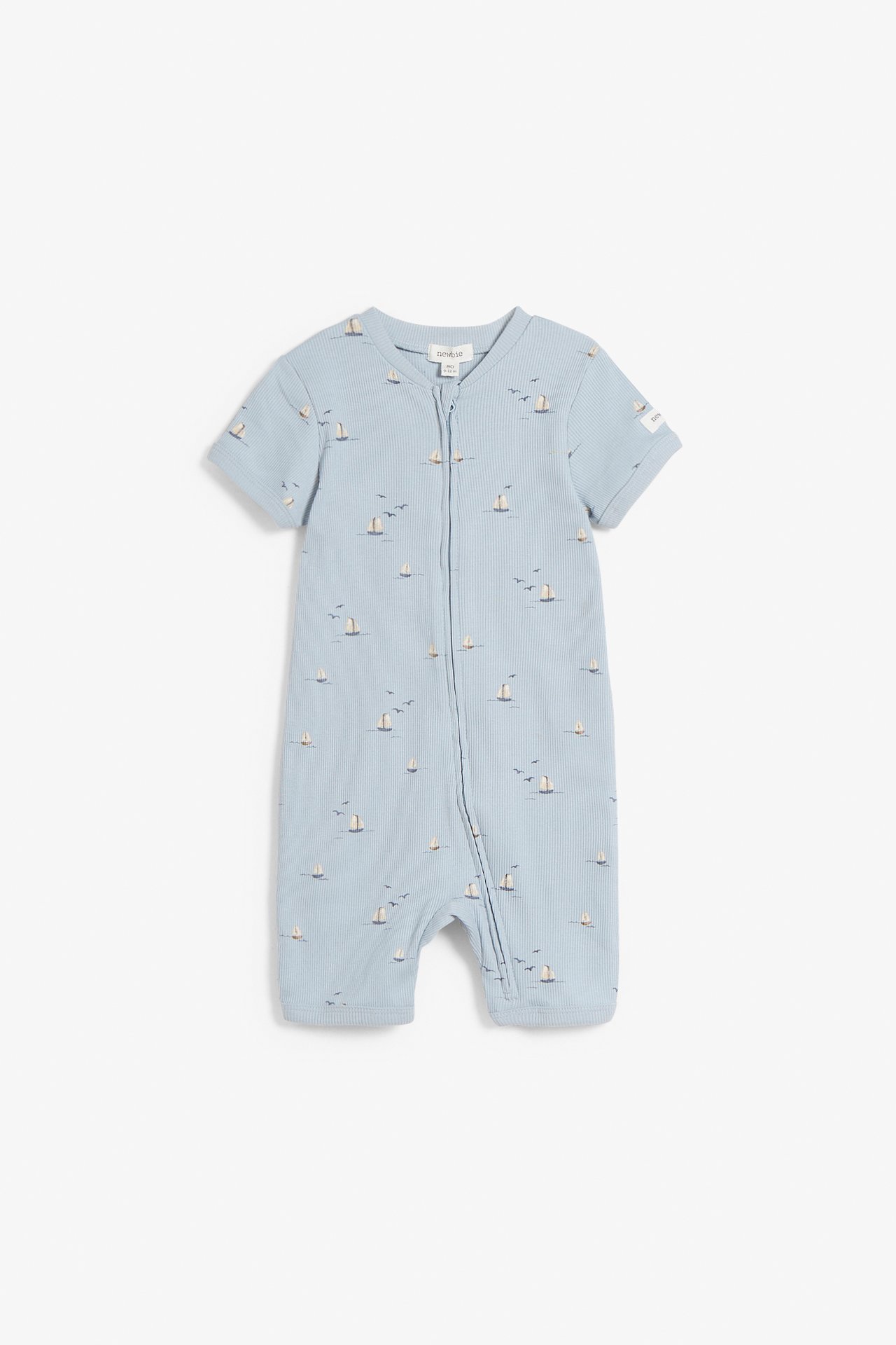 Helmönstrad babypyjamas - Blå - 2