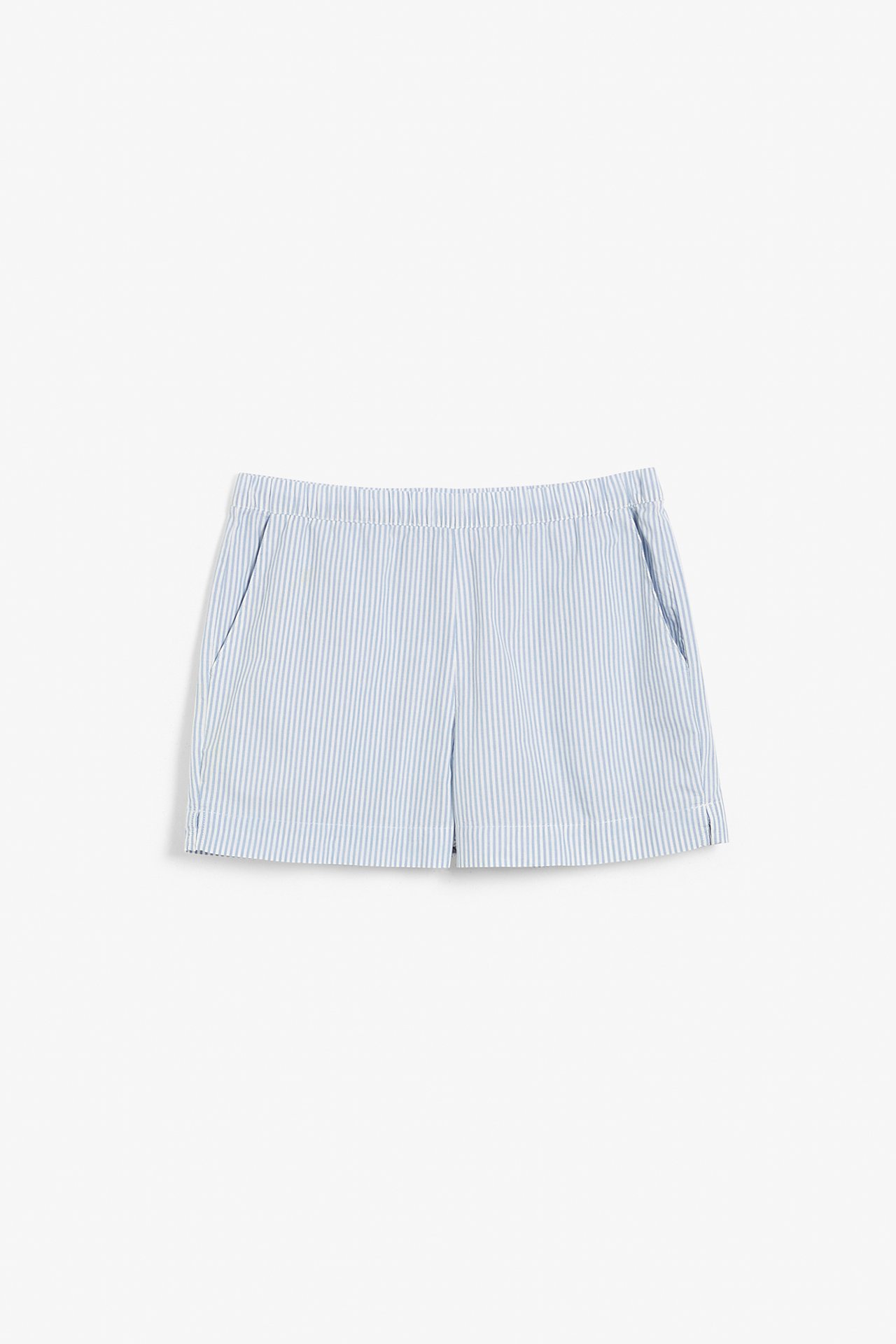 Pyjamasshorts i vävd bomull - Blå - 5