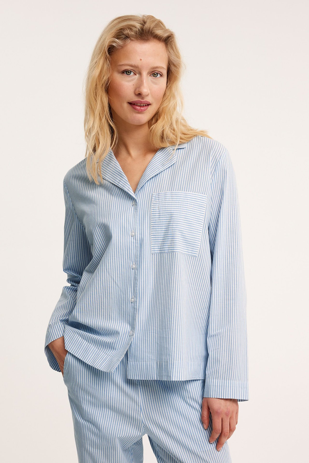 Pyjamasskjorte - Blå - 178cm / Storlek: S - 1