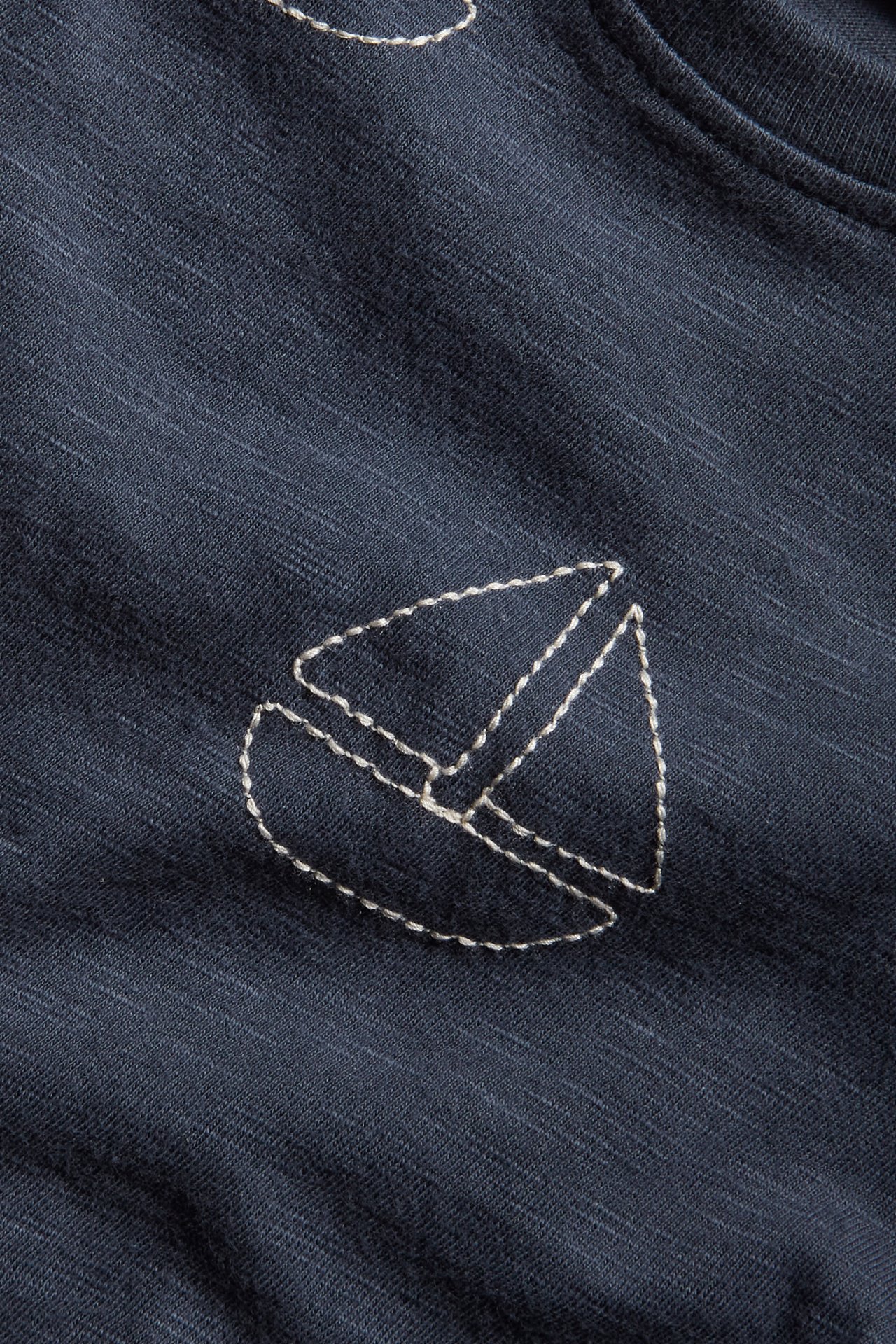Mønstret baby-T-skjorte - Mørkeblå - 1