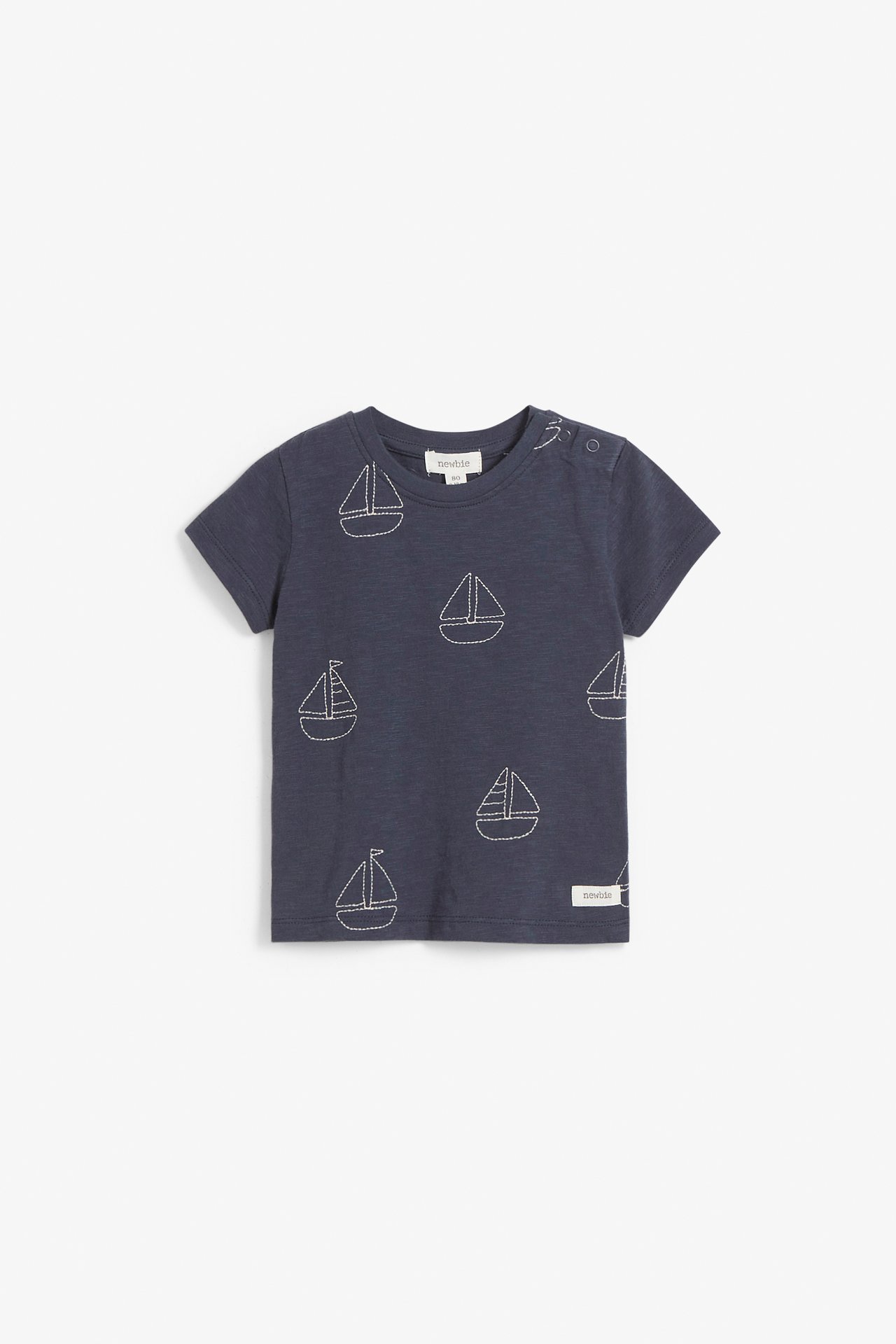 Mönstrad baby t-shirt Mörkblå - null - 1