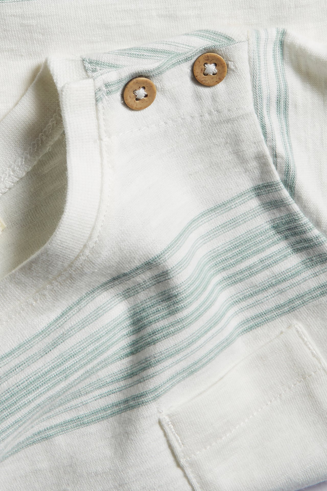 Stripete kortermet body - Blå - 1