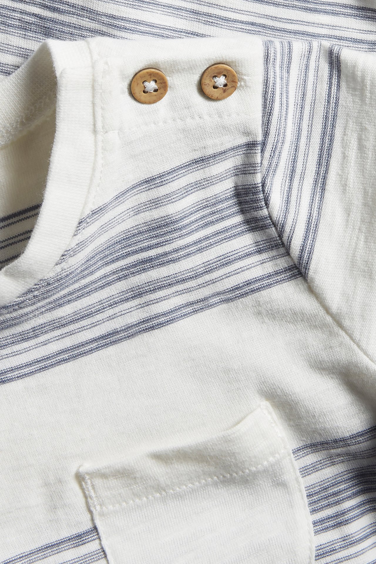 Stripete kortermet body - Offwhite - 1