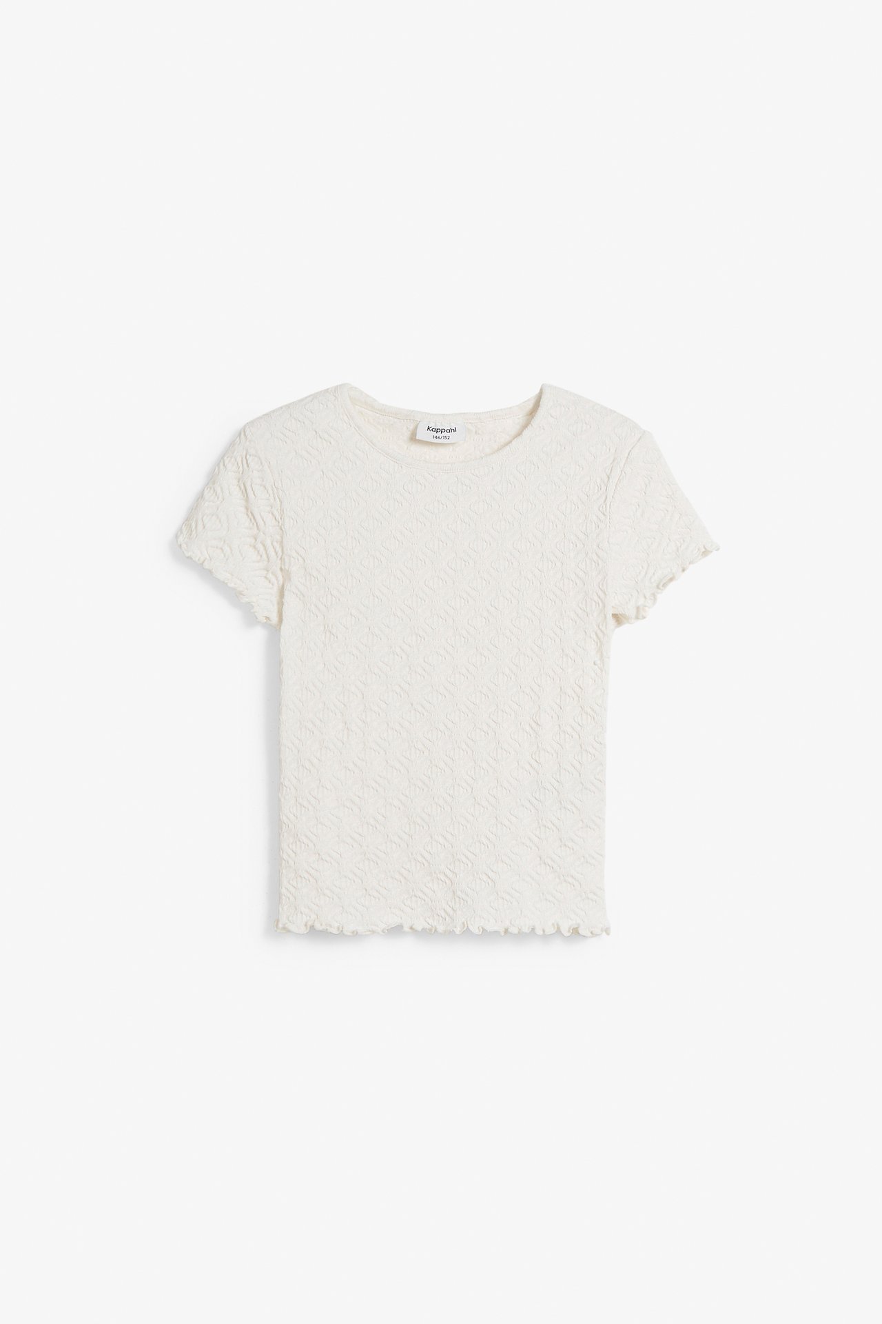 Top z krótkimi rękawami - Offwhite - 3