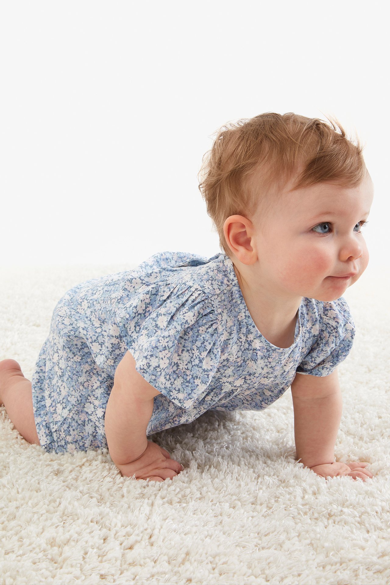 Blommig jumpsuit Baby - Blå - 4
