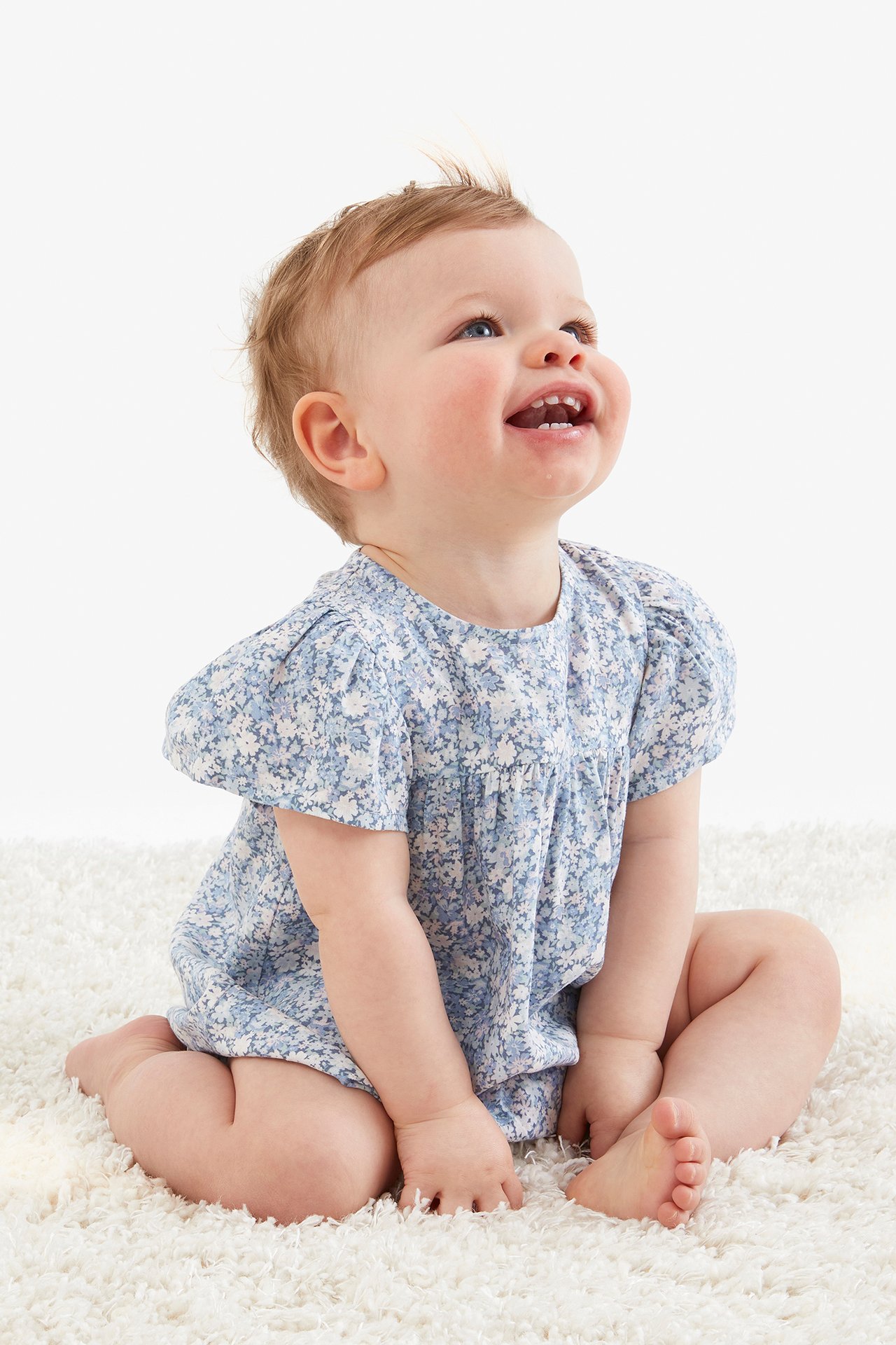 Blommig jumpsuit Baby - Blå - 1