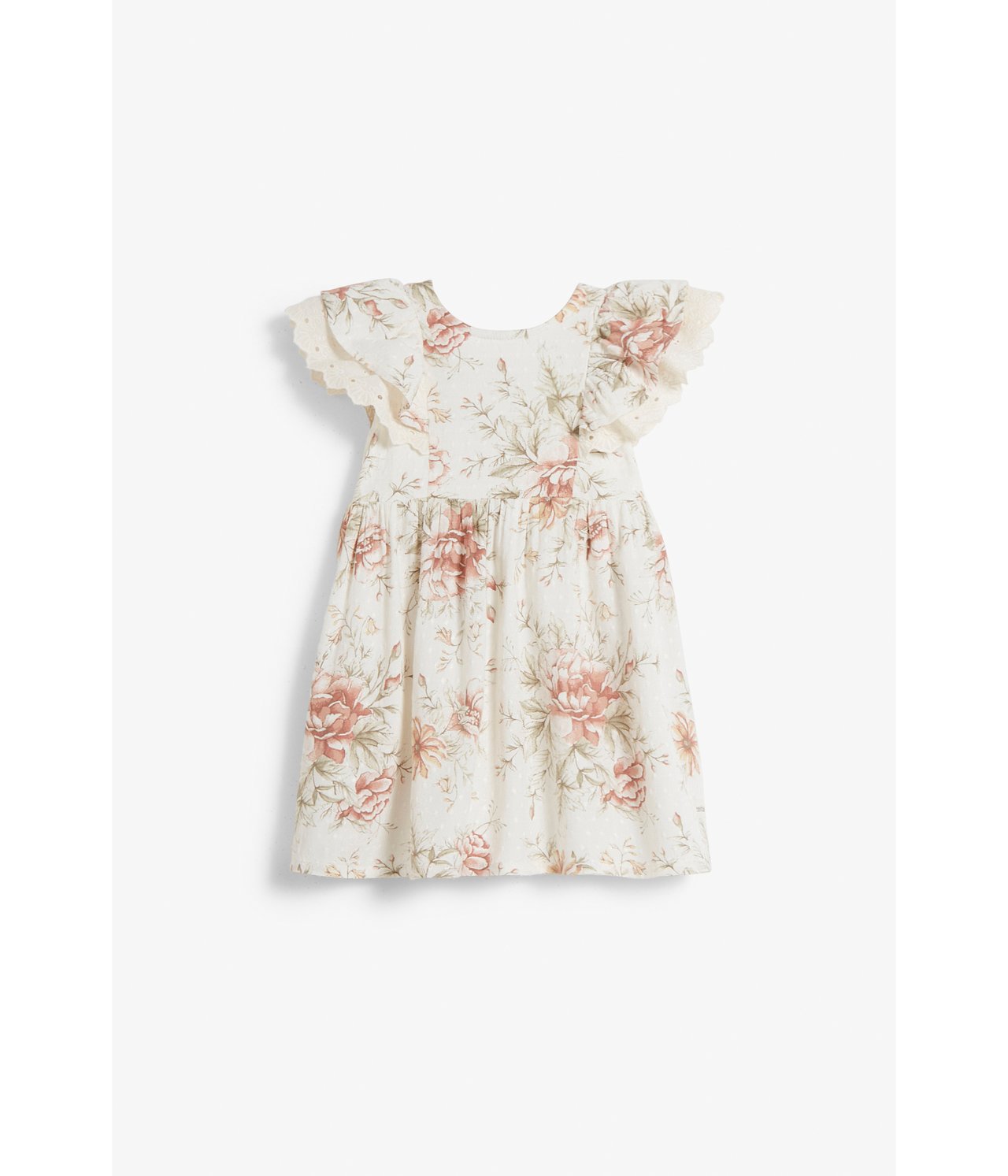 Blomstrete babykjole Offwhite - null - 2