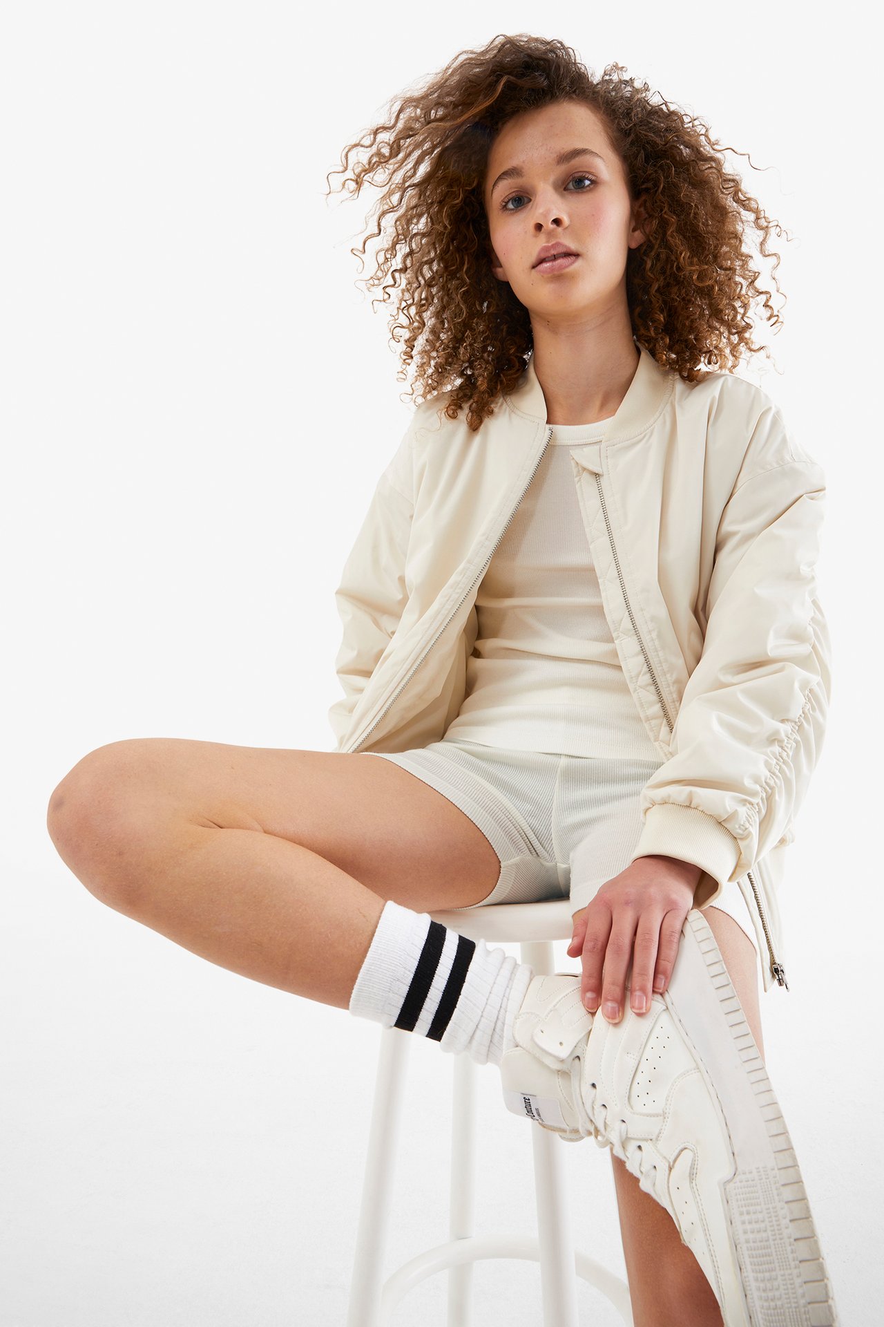 Prążkowane kolarki - Offwhite - 2