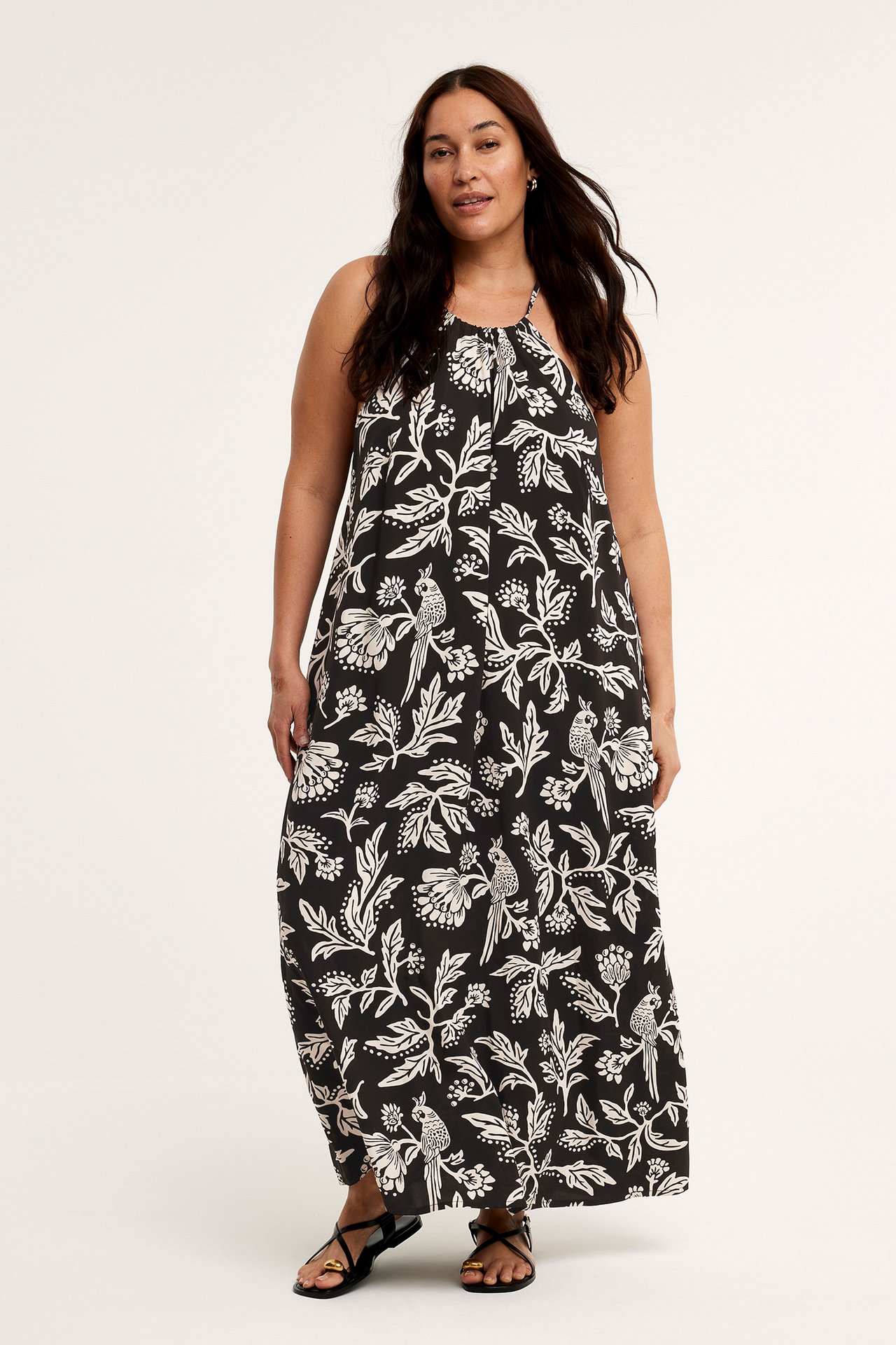 Mønstret kjole - Svart - 173cm / Storlek: XL - 1