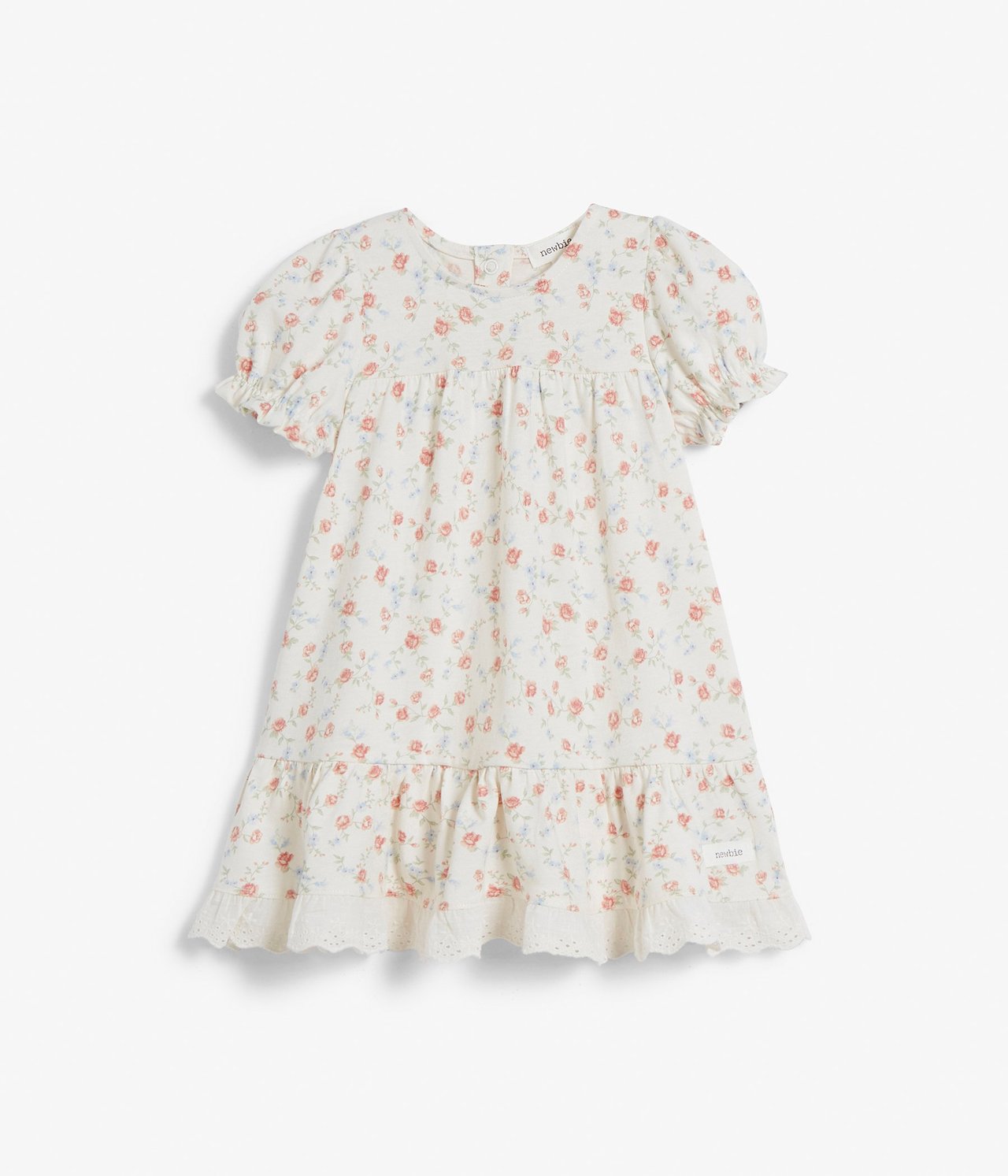 Blommig babyklänning Offwhite - null - 0