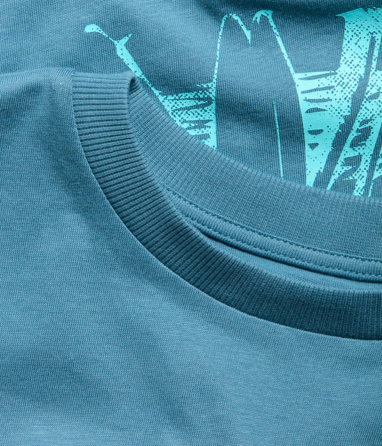 T-shirt z nadrukiem na plecach - Niebieski - 8