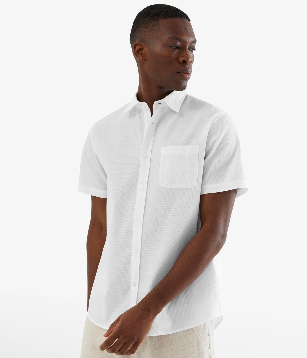 Koszula z krótkim rękawem regular fit - Biały - 185cm / Storlek: M - 1