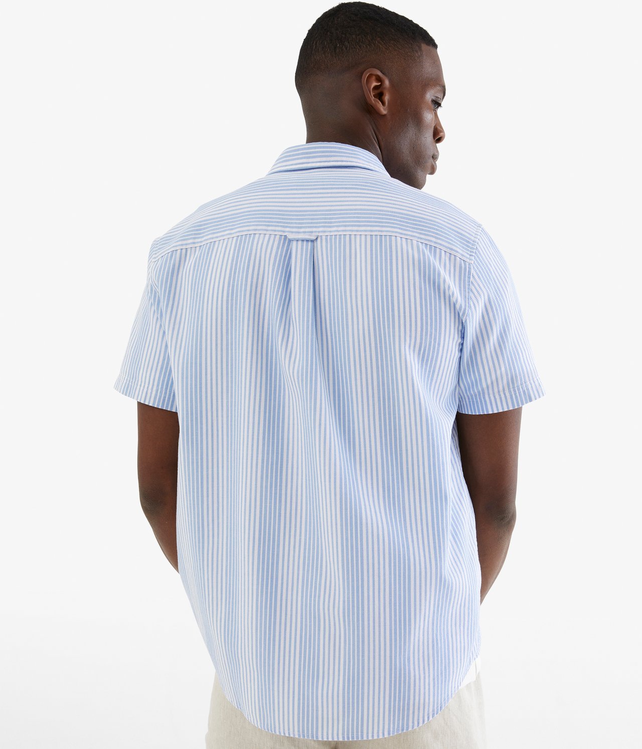 Koszula z krótkim rękawem regular fit - Niebieski - 185cm / Storlek: M - 4