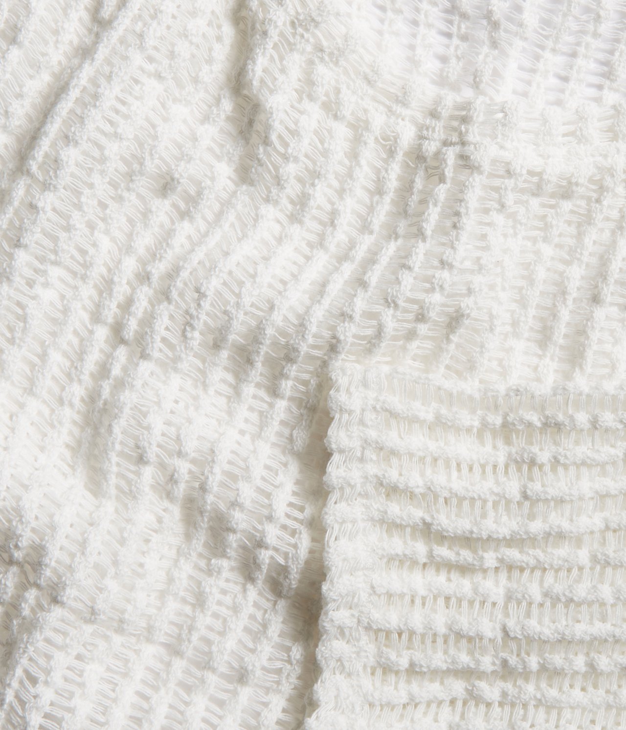 Sweter z siateczkowej dzianiny - Offwhite - 5