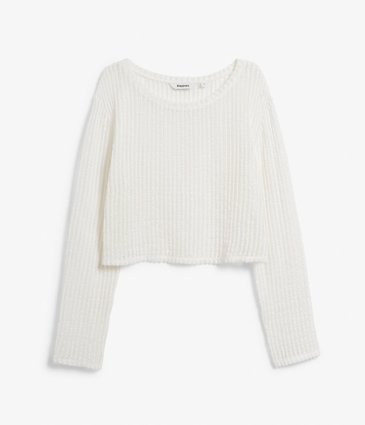 Sweter z siateczkowej dzianiny - Offwhite - 6