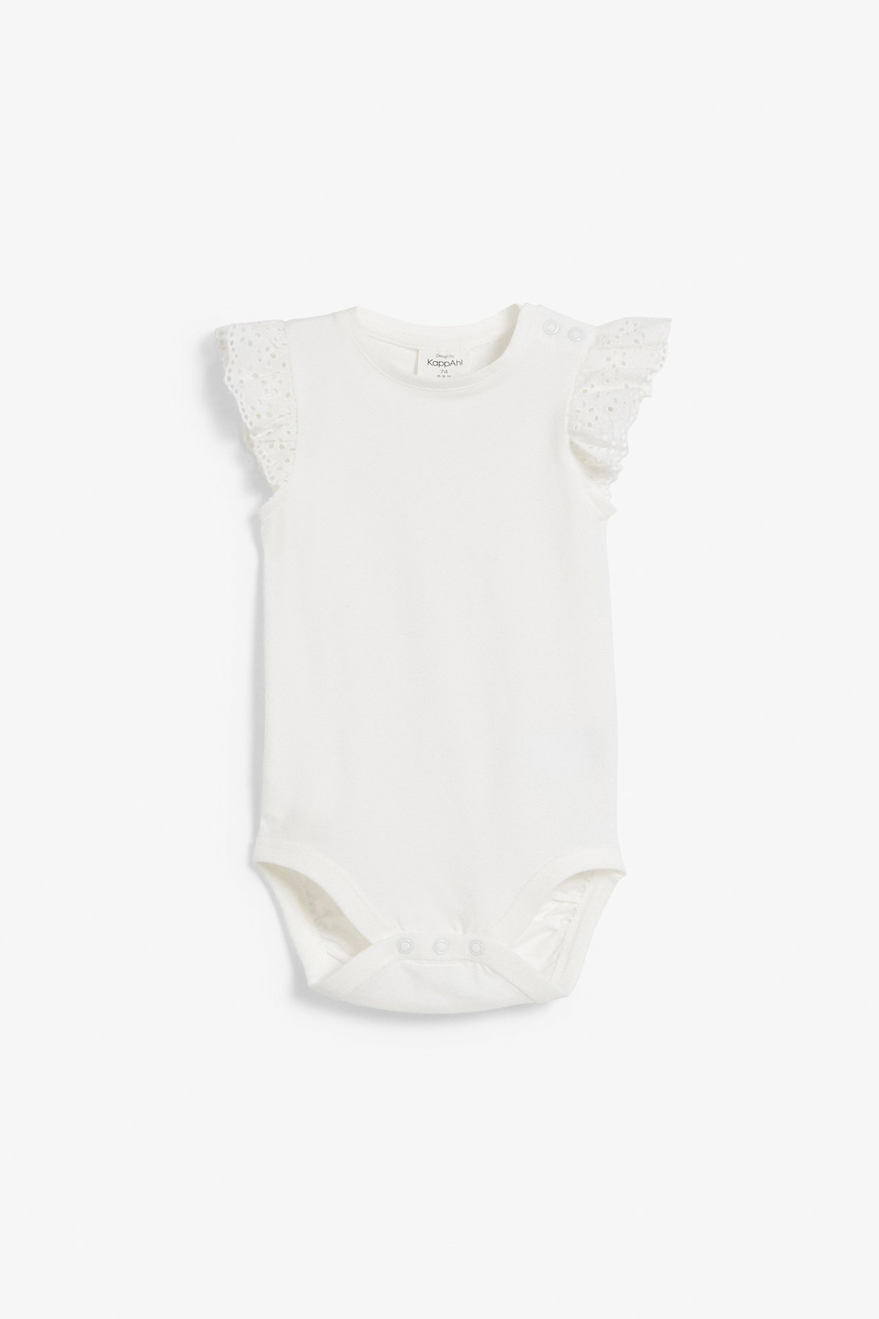 Hihaton body, jossa on röyhelöt - Luonnonvalkoinen - 5