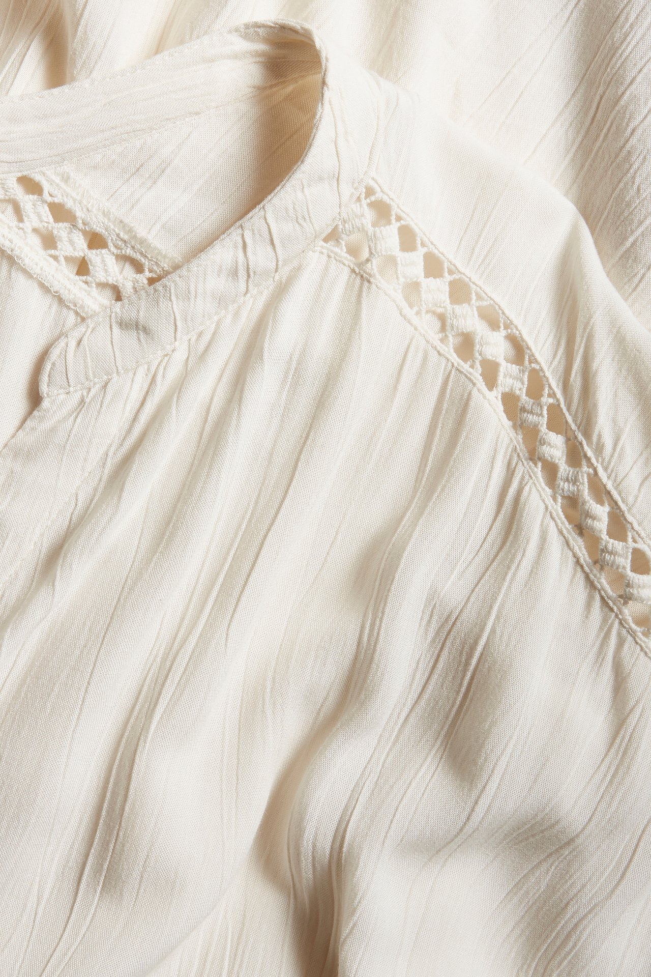 Marszczona sukienka kaftan - Offwhite - 5