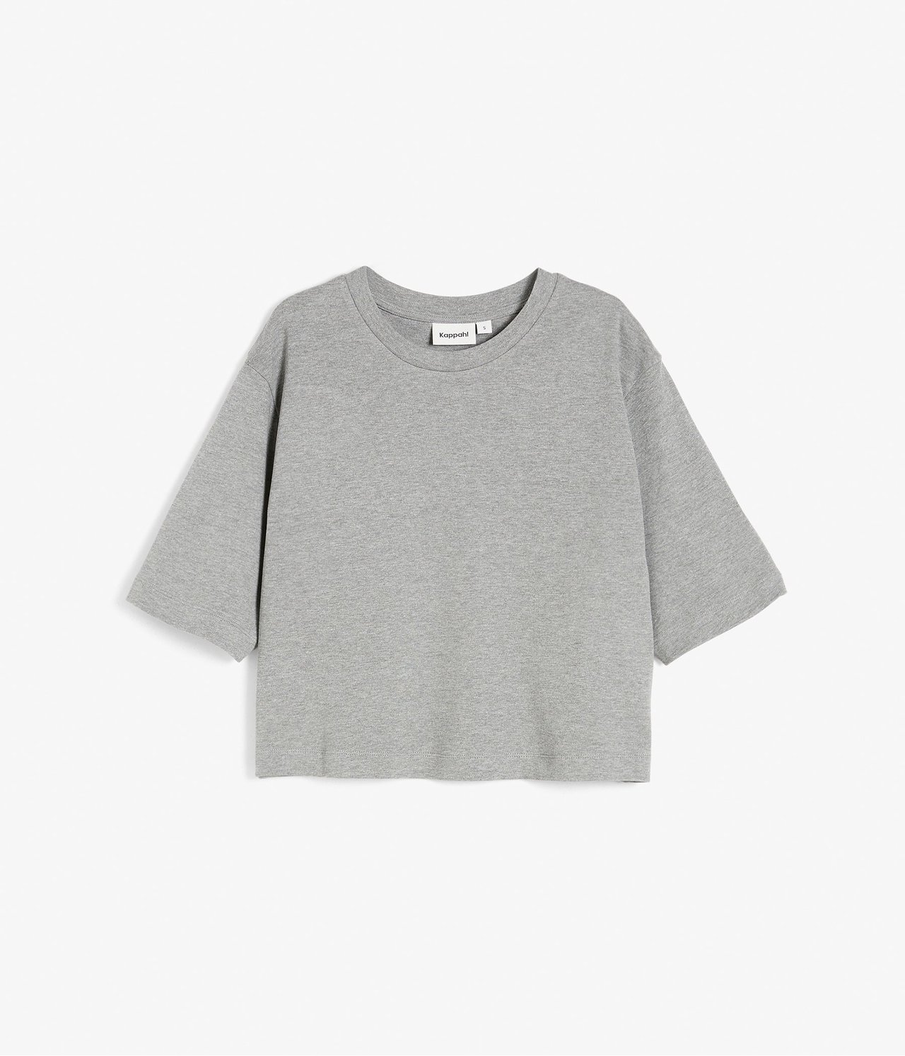 Croppad t-shirt Ljusgrå - null - 1