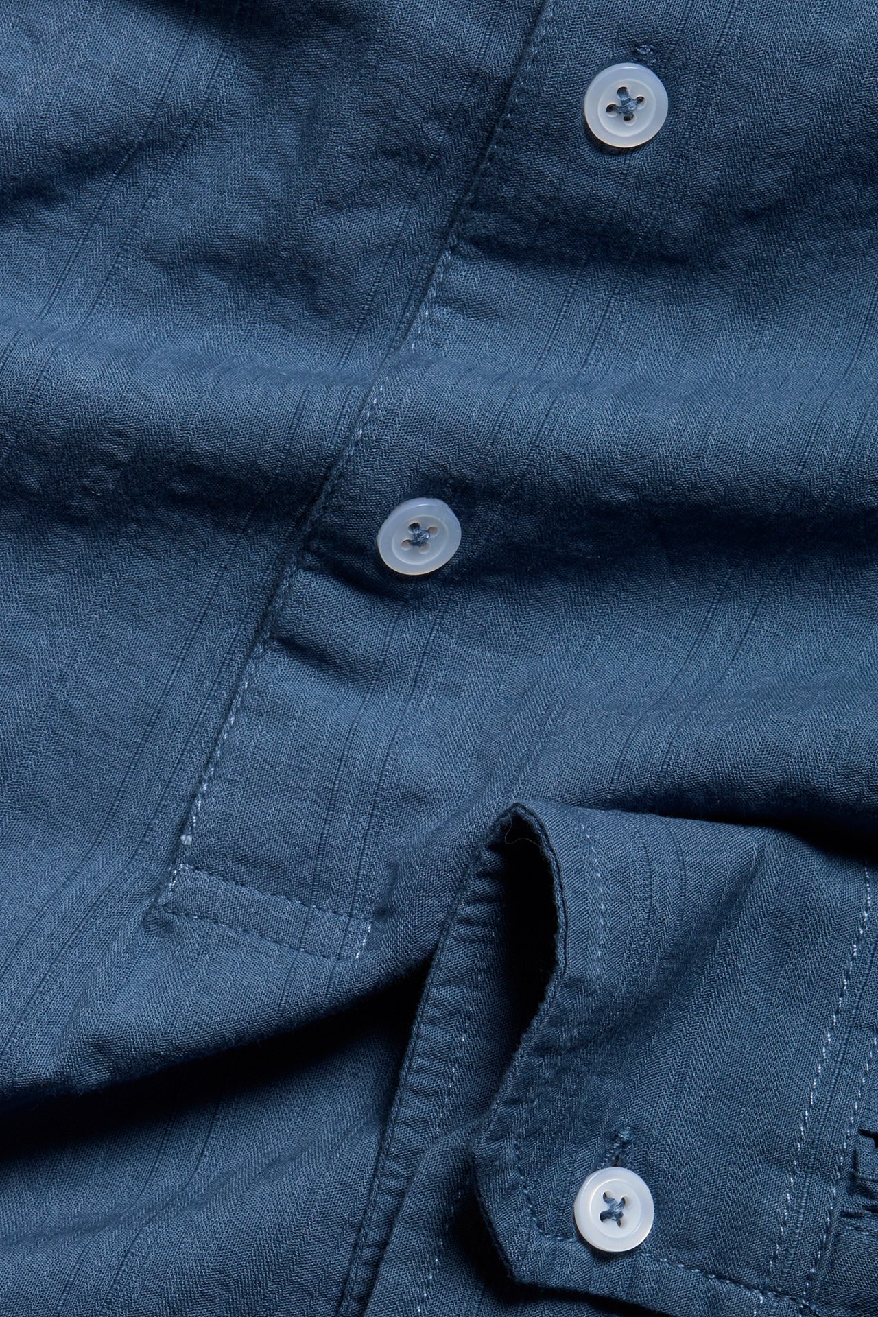 Skjorta med murarkrage - Mörkblå - 5