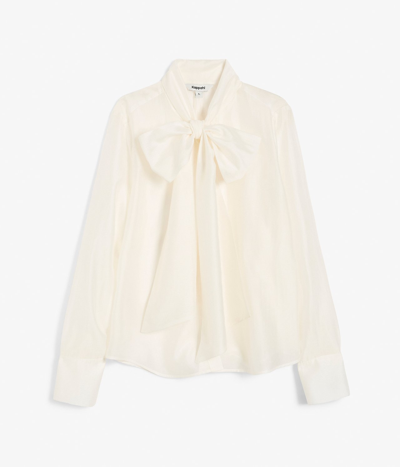 Bluse med stor sløyfe - Offwhite - 6